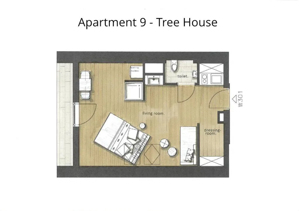 Floor plan in HOMEBOUND APARTMENTS Salzburg City II - contactless check-in