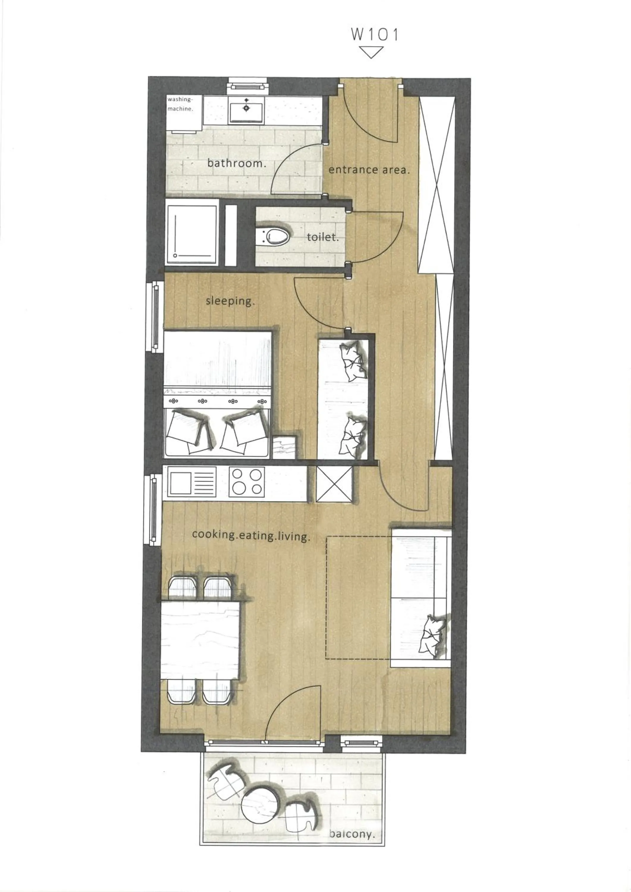 Floor plan in HOMEBOUND APARTMENTS Salzburg City II - contactless check-in