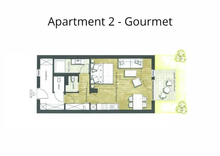 Floor plan in HOMEBOUND APARTMENTS Salzburg City II - contactless check-in