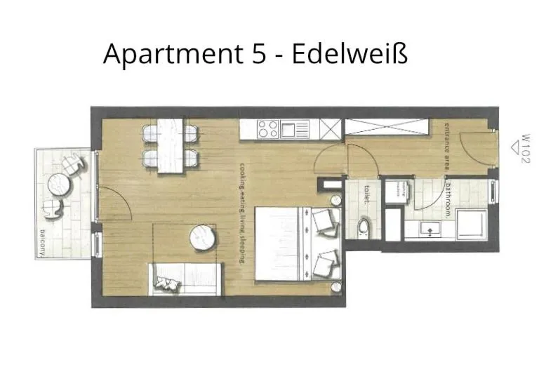 Floor plan in HOMEBOUND APARTMENTS Salzburg City II - contactless check-in