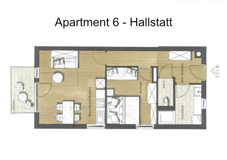 Floor plan in HOMEBOUND APARTMENTS Salzburg City II - contactless check-in