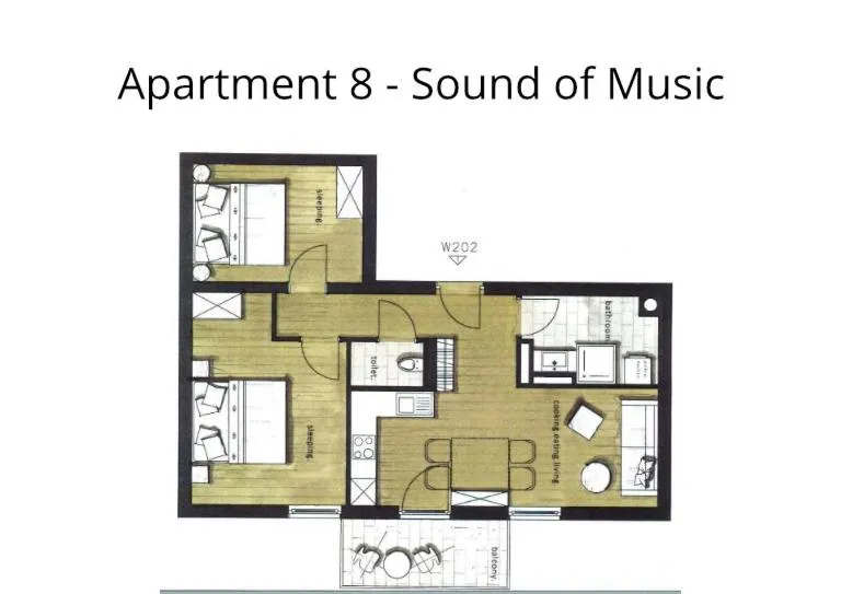 Floor plan in HOMEBOUND APARTMENTS Salzburg City II - contactless check-in