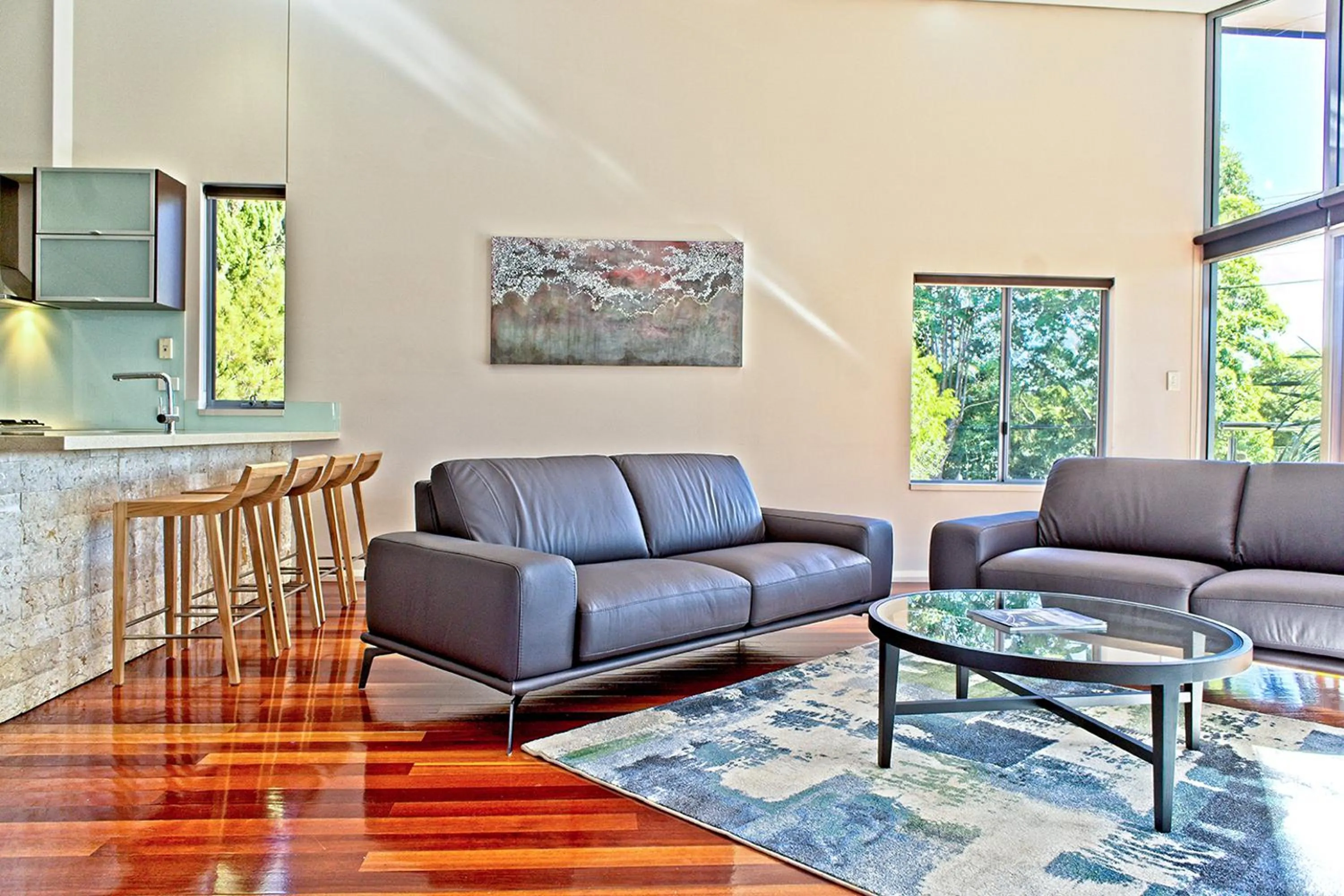 Living room in Central Avenue Apartments