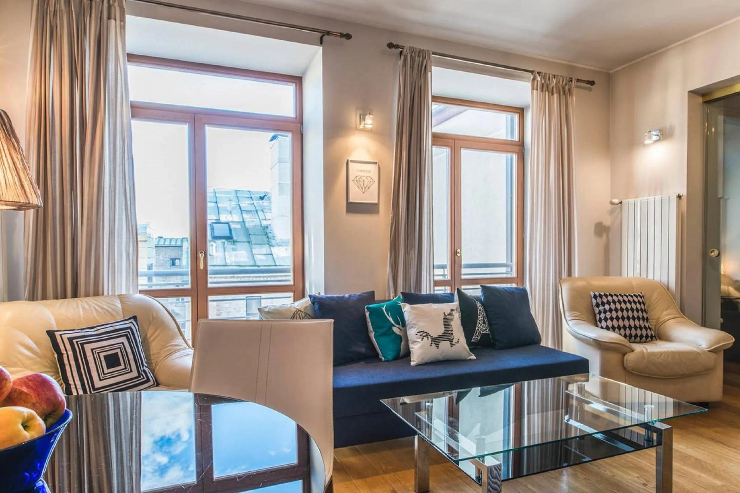 Seating area in Old Riga Park Studio