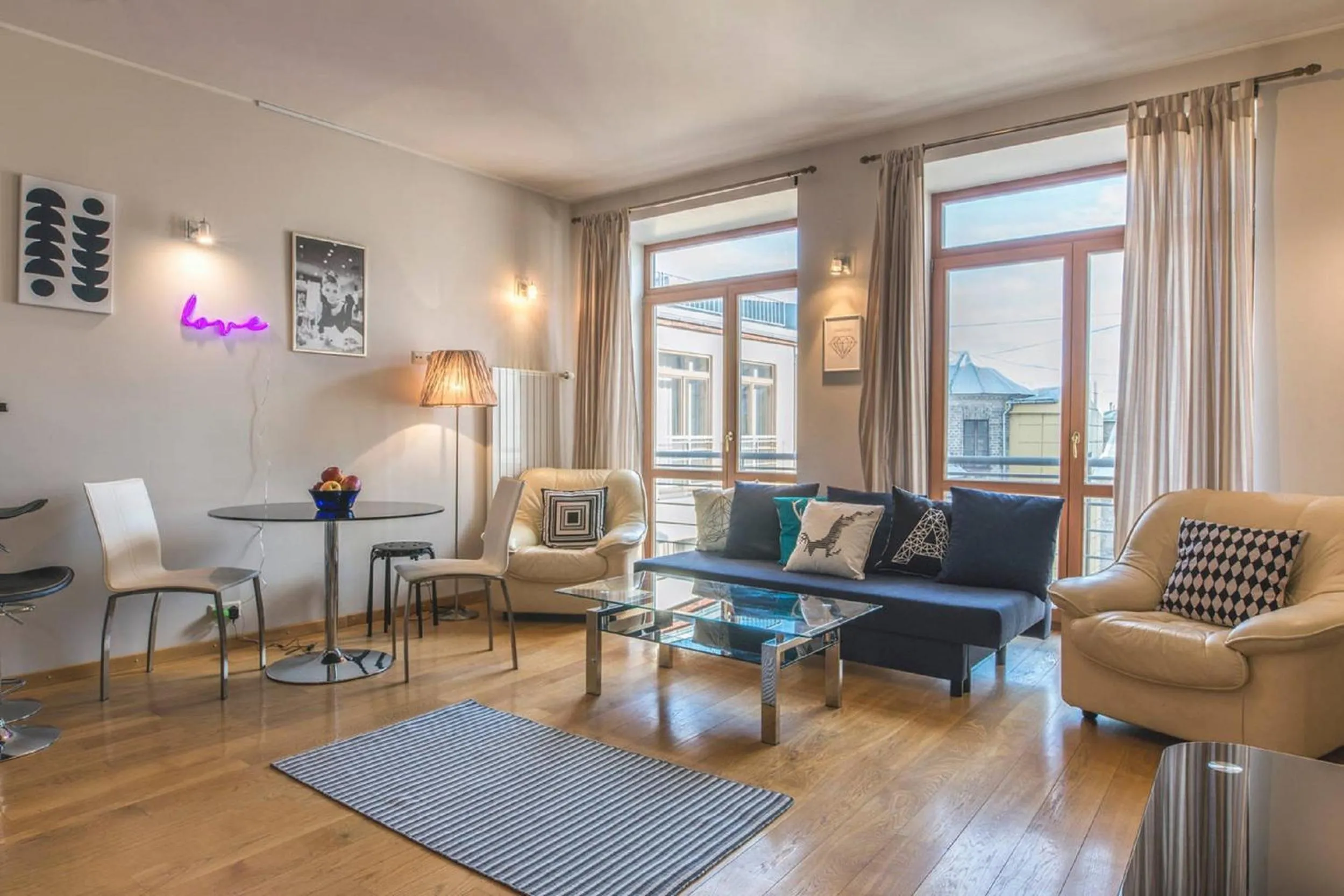 Living room in Old Riga Park Studio