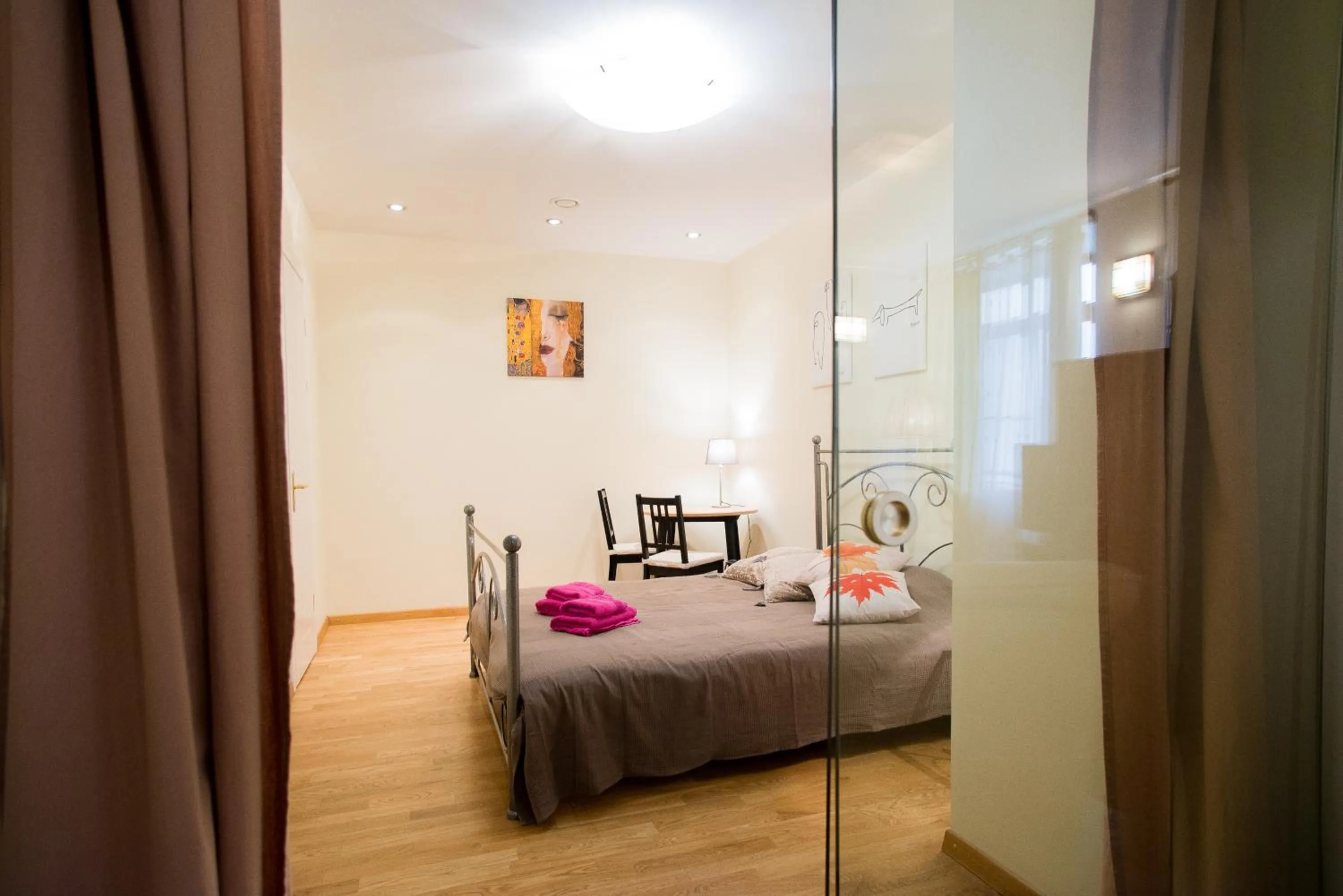 Bed in Old Riga Park Studio