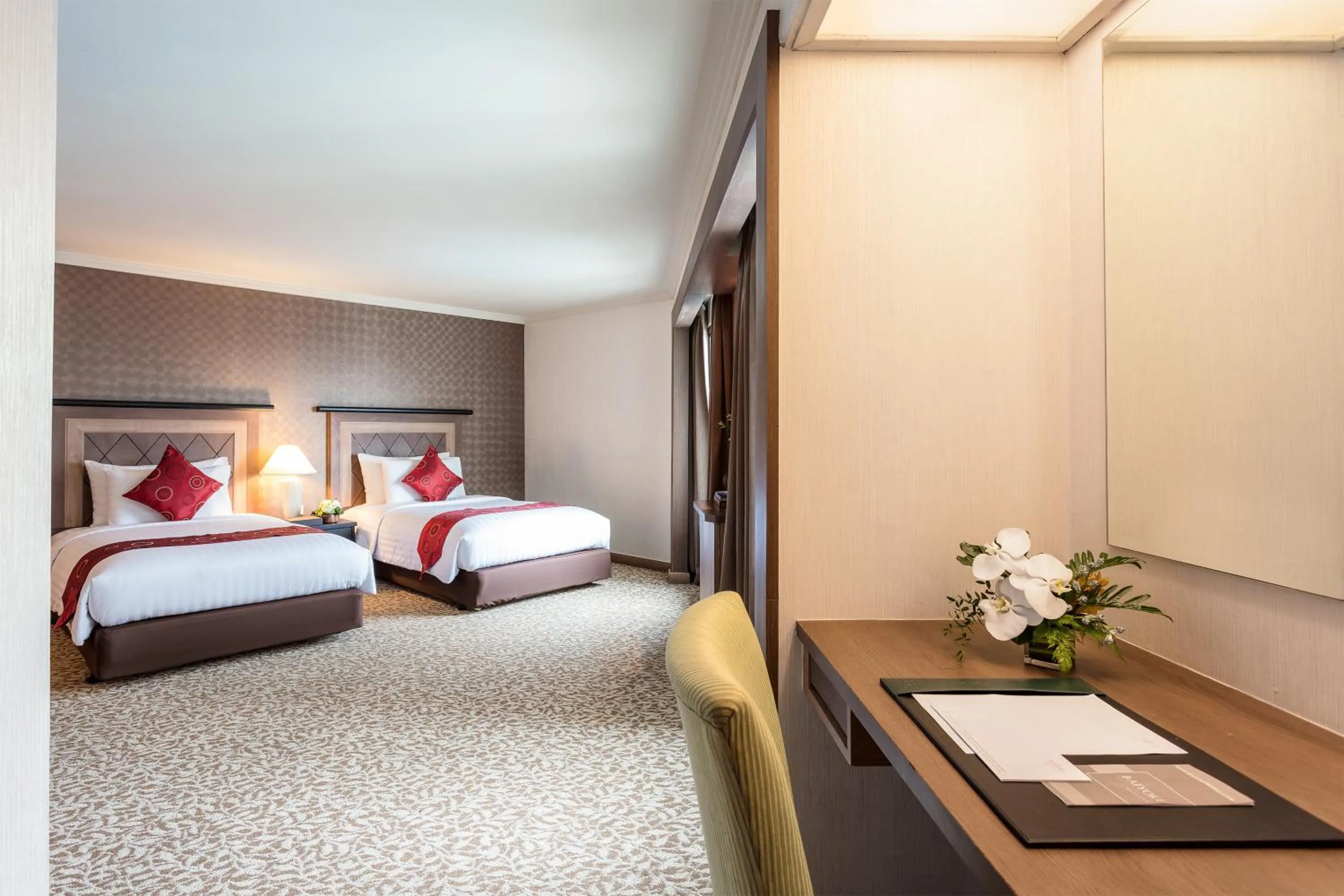 Bed in Baiyoke Sky Hotel