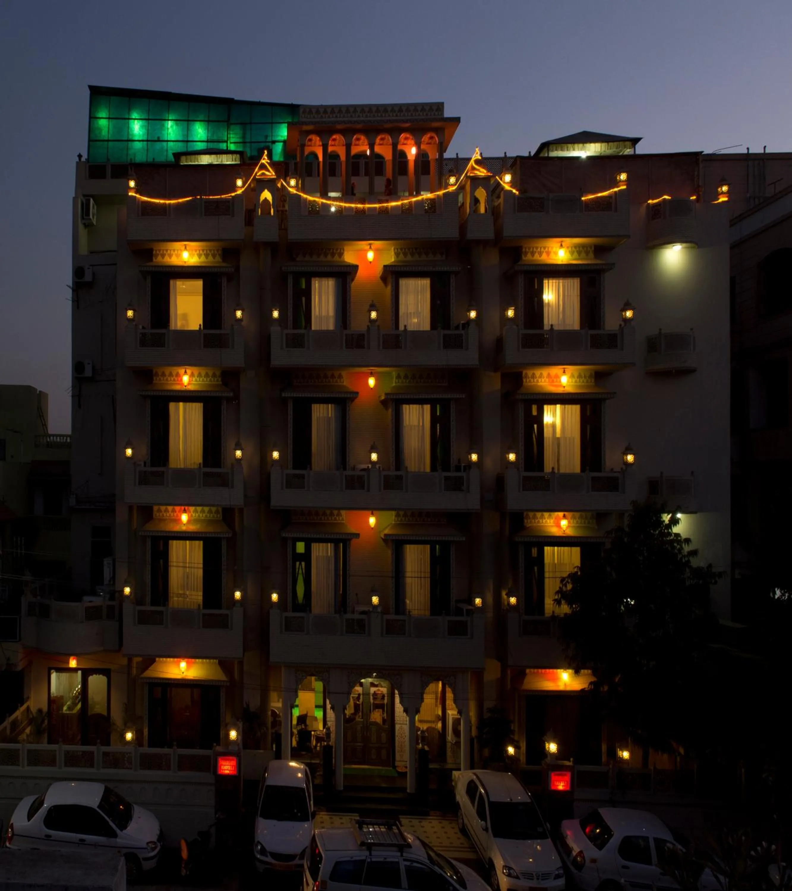 Facade/entrance in Nahargarh Haveli-Near Train station Metro
