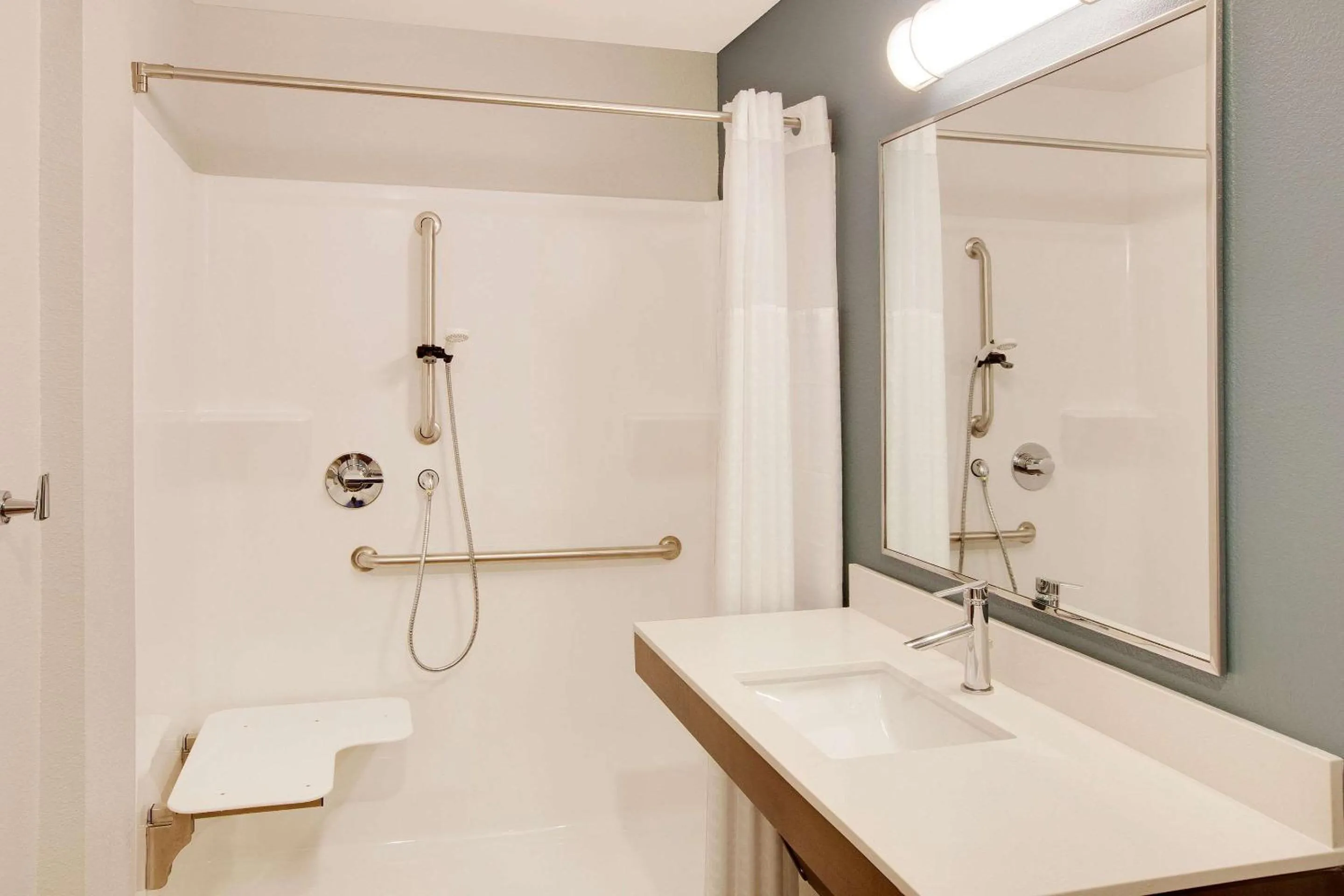 Bathroom in WoodSpring Suites Houston Northwest