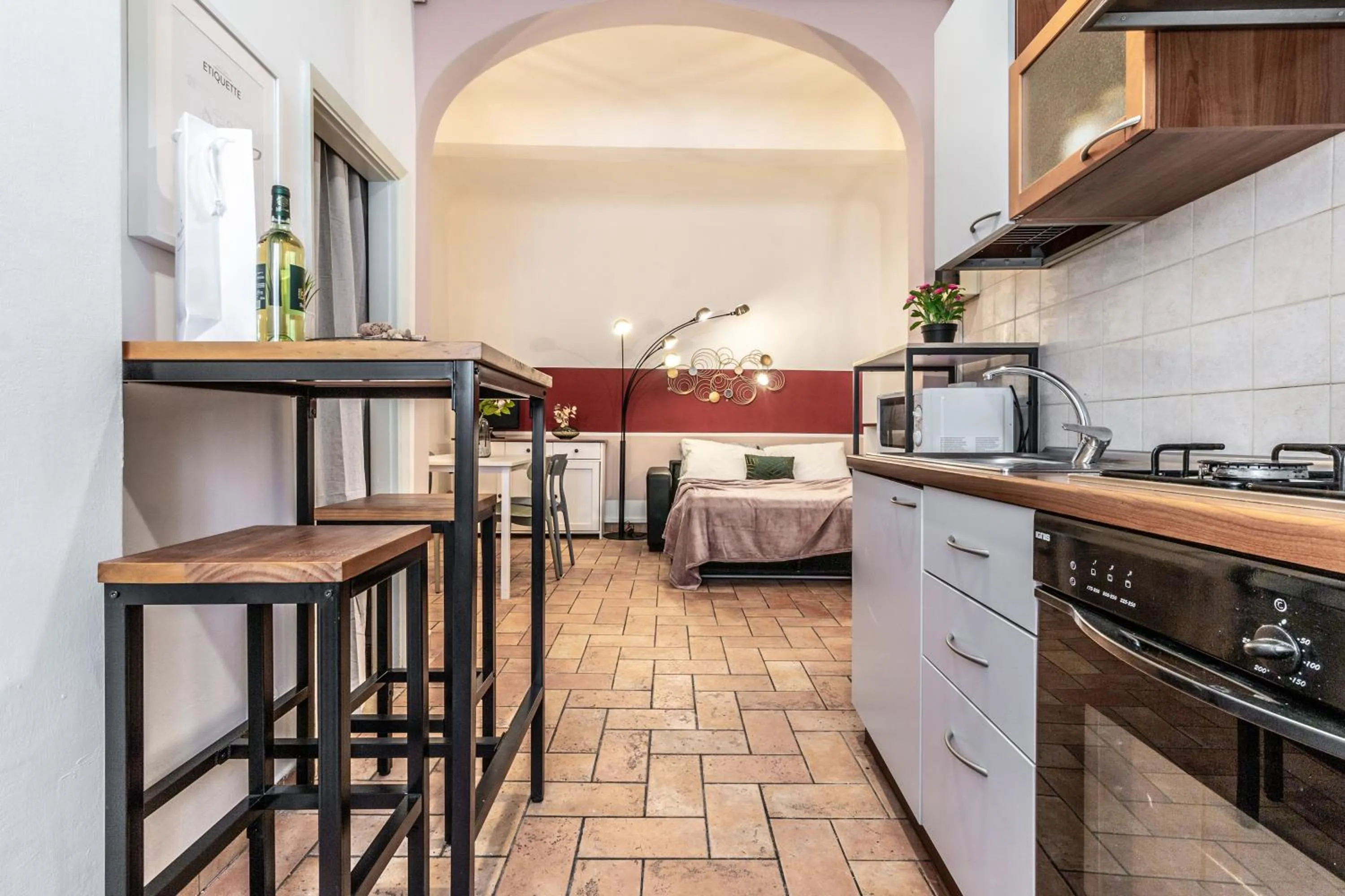 Kitchen or kitchenette in Wine Apartments Florence Ansonica