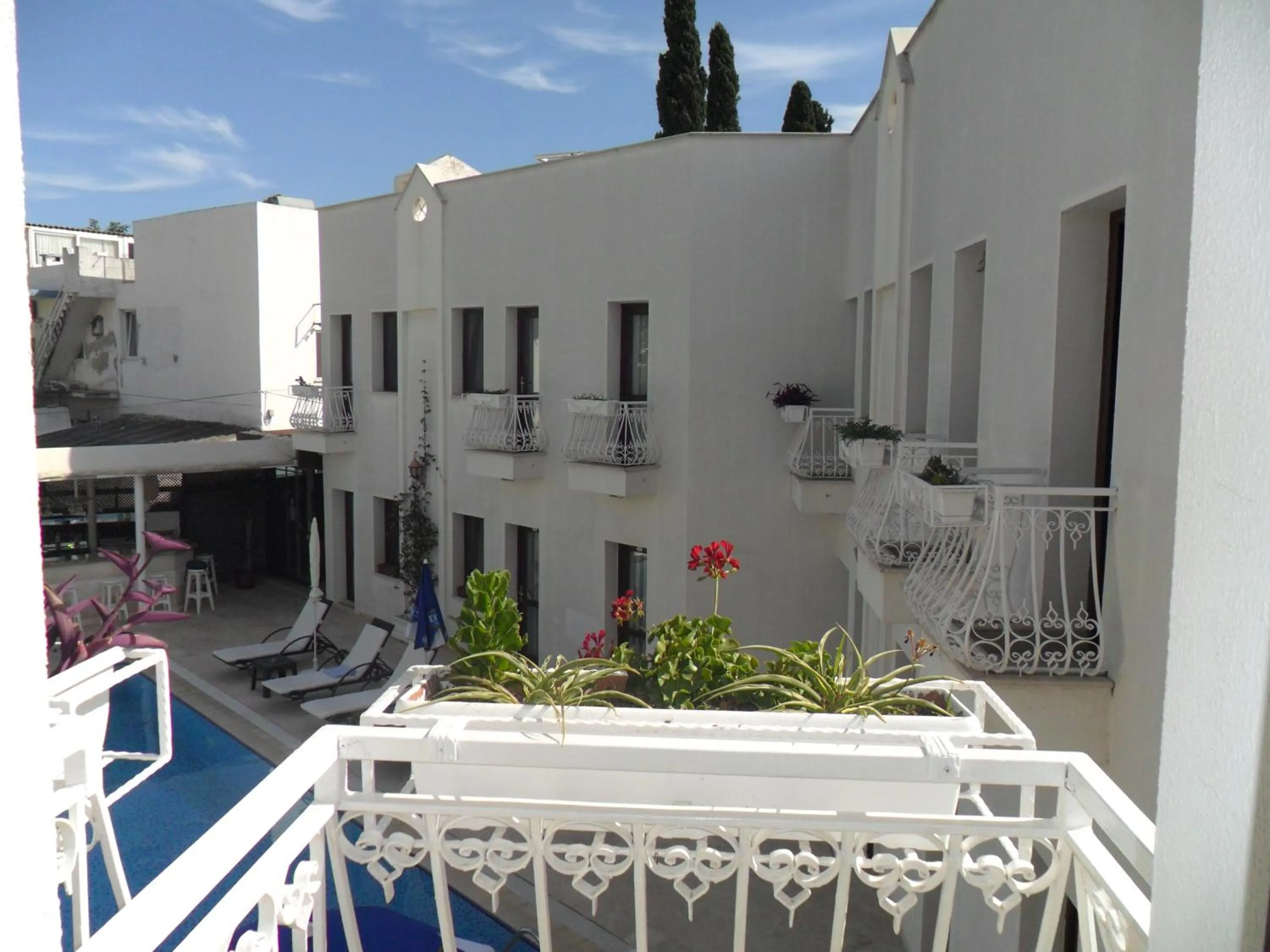 Pool view, Balcony/Terrace in Asmin Hotel Bodrum
