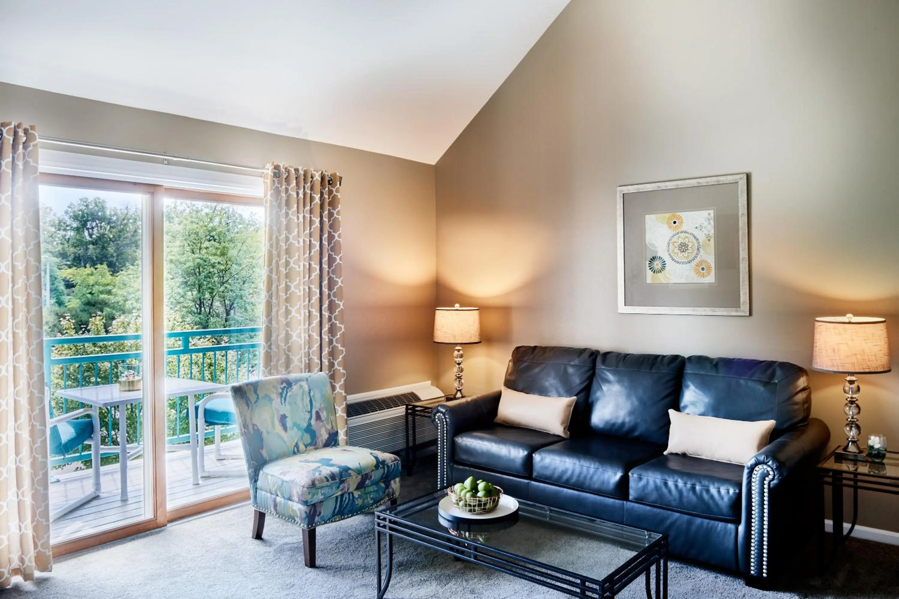 Living room in The Cove of Lake Geneva