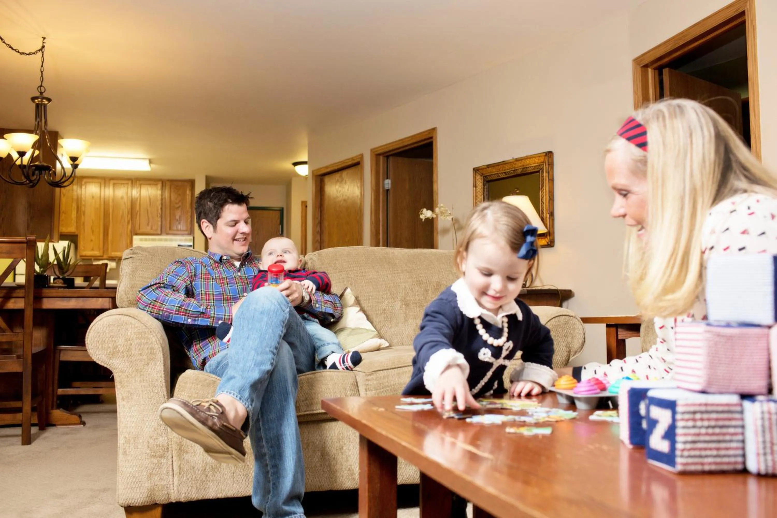 Living room in The Cove of Lake Geneva