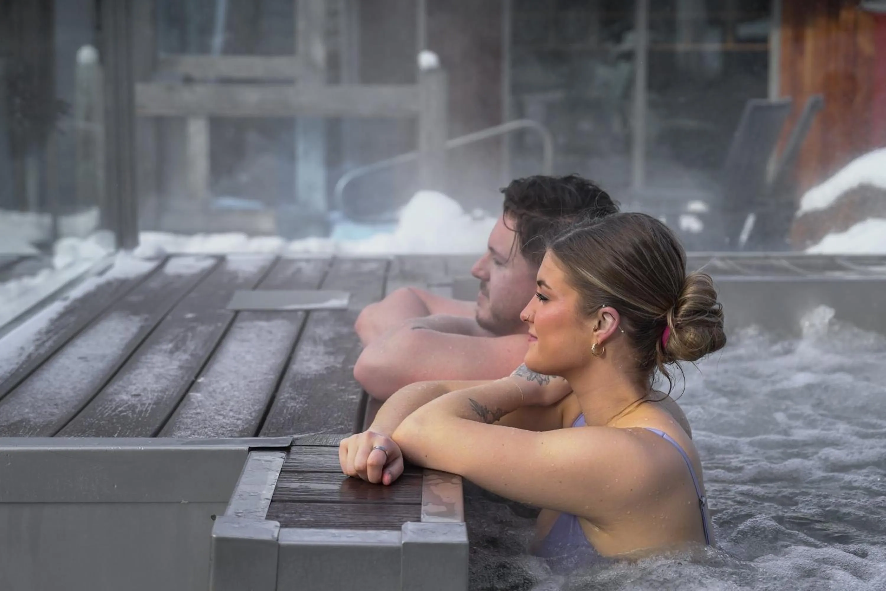 Hot Spring Bath in Le Baluchon Éco-villégiature