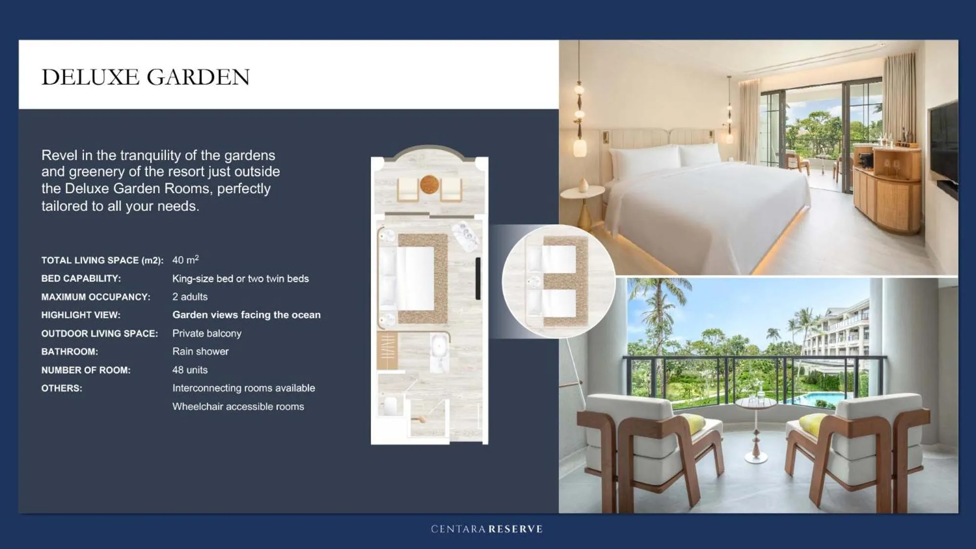 Floor plan, Bed in Centara Reserve Samui