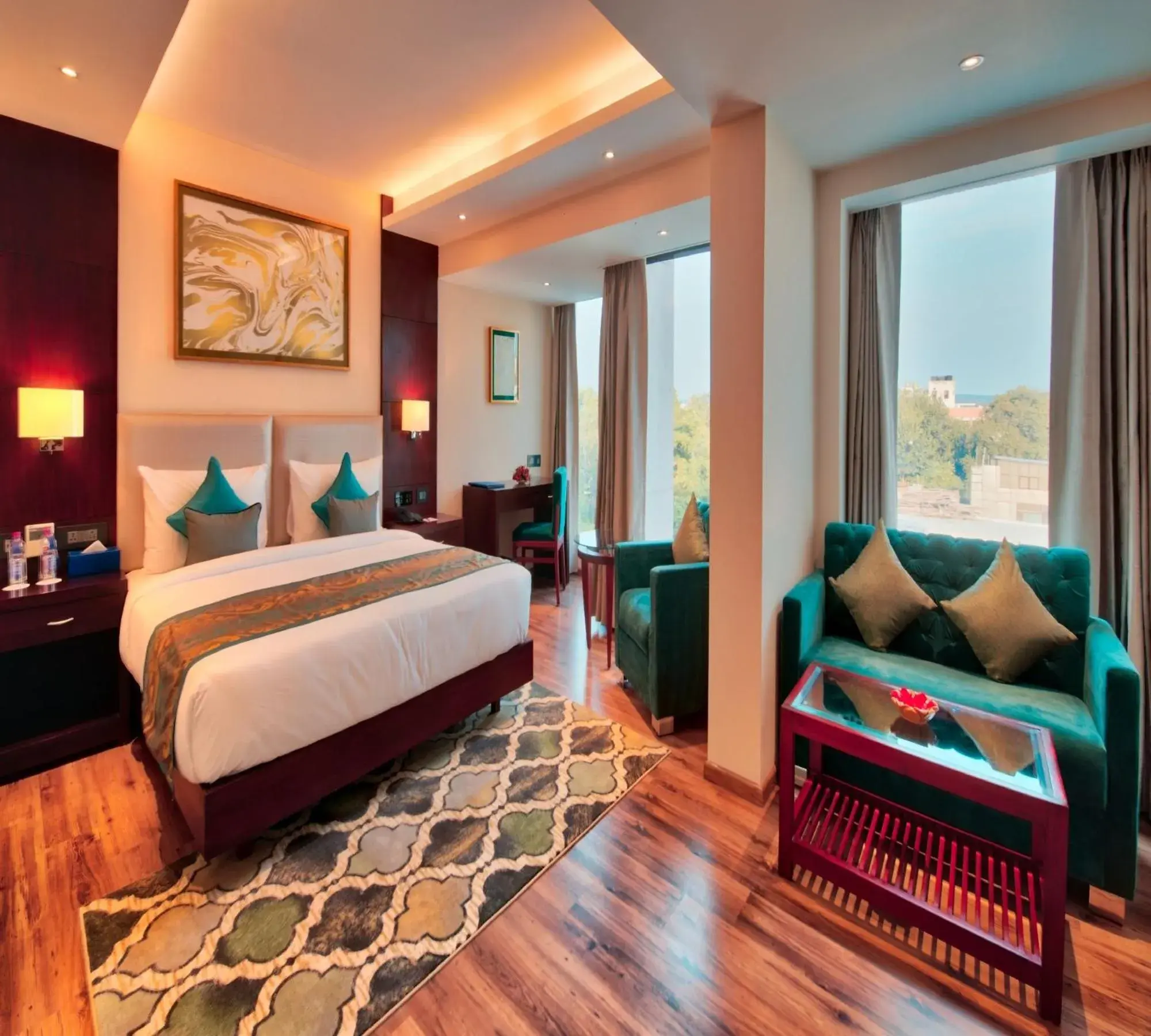 Superior Double Room (1+1 Happy Hour from 11am - 6pm) in Golden Tulip Essential Jaipur Superior Double Room (1+1 Happy Hour from 11am - 6pm) in Golden Tulip Essential Jaipur