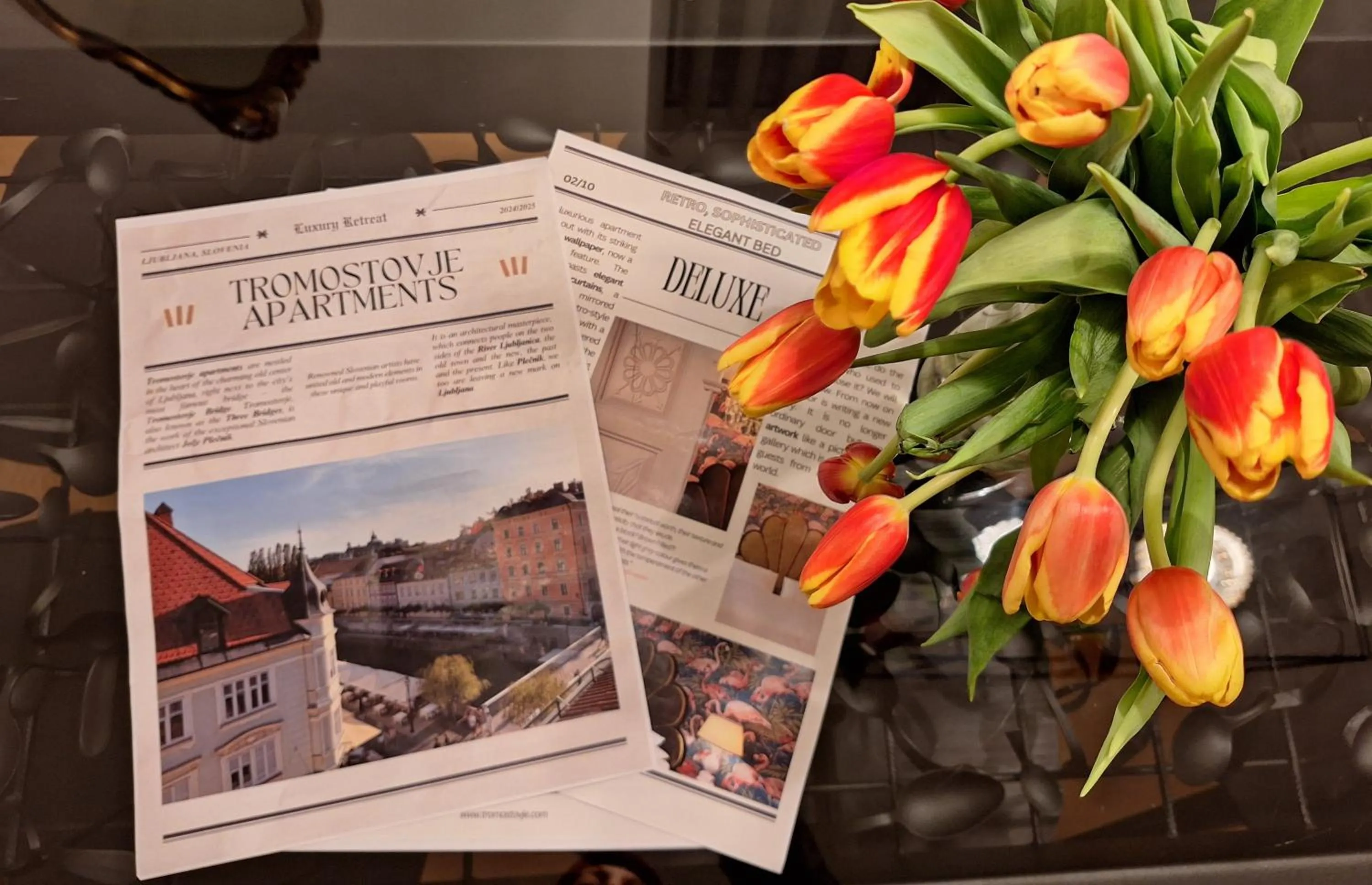 Dining area in Tromostovje apartments