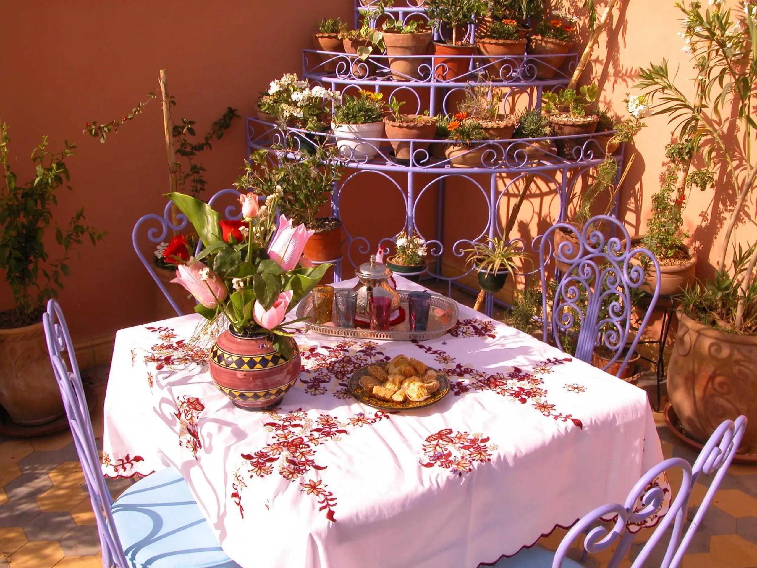 Balcony/Terrace in Riad bleu du Sud