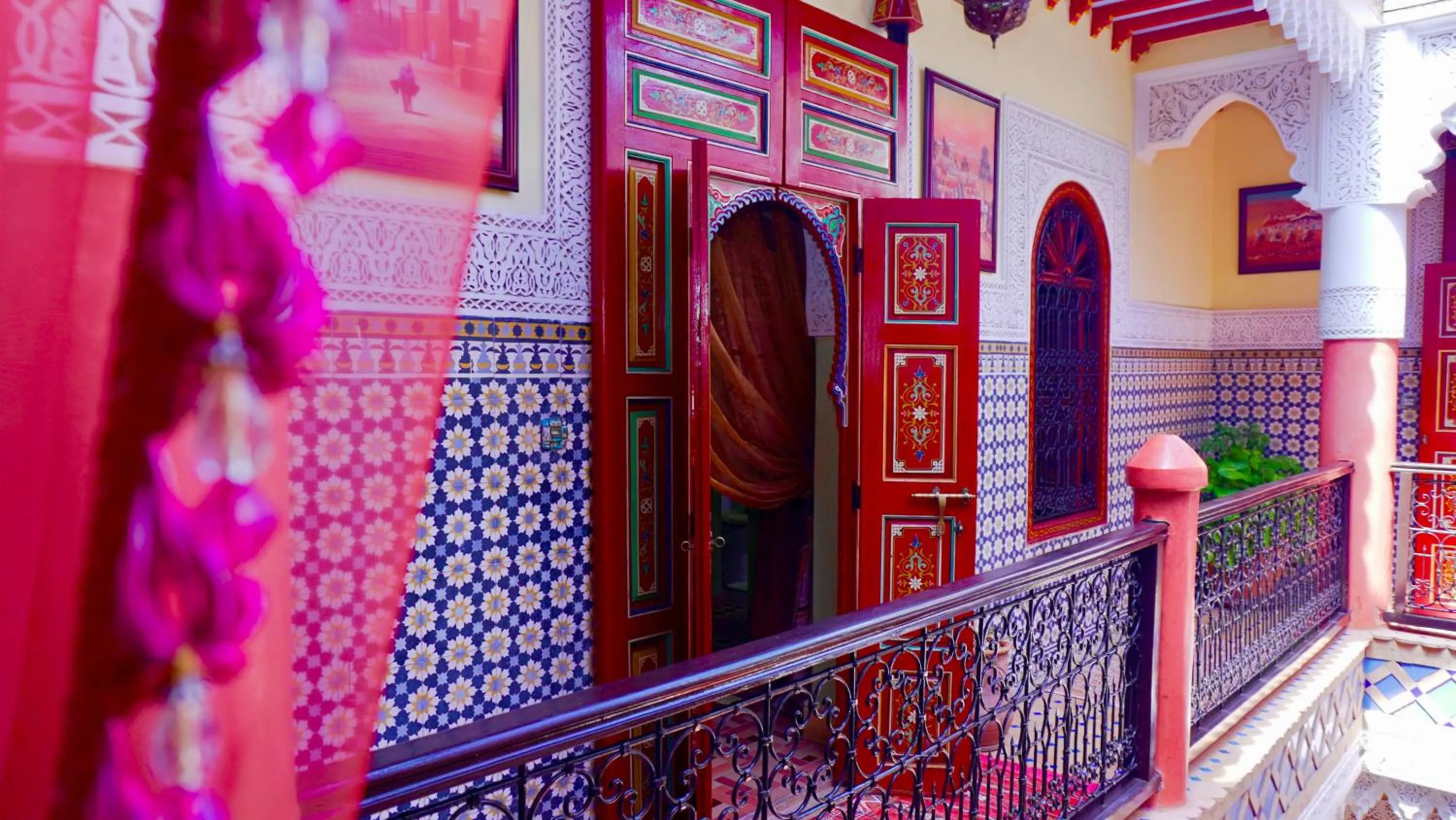 Landmark view in Riad bleu du Sud