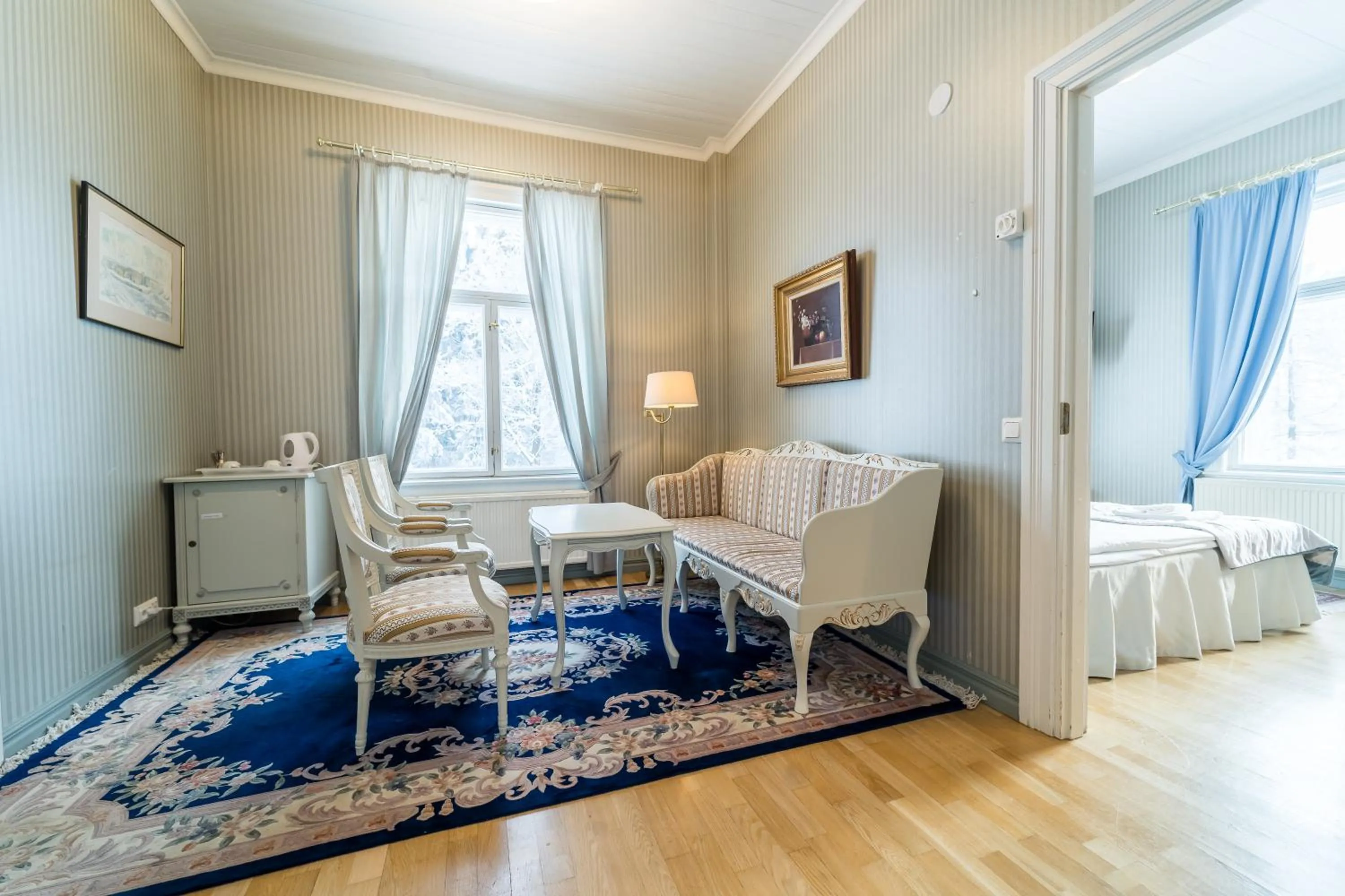 Bed in Karolineburg Manor House Hotel