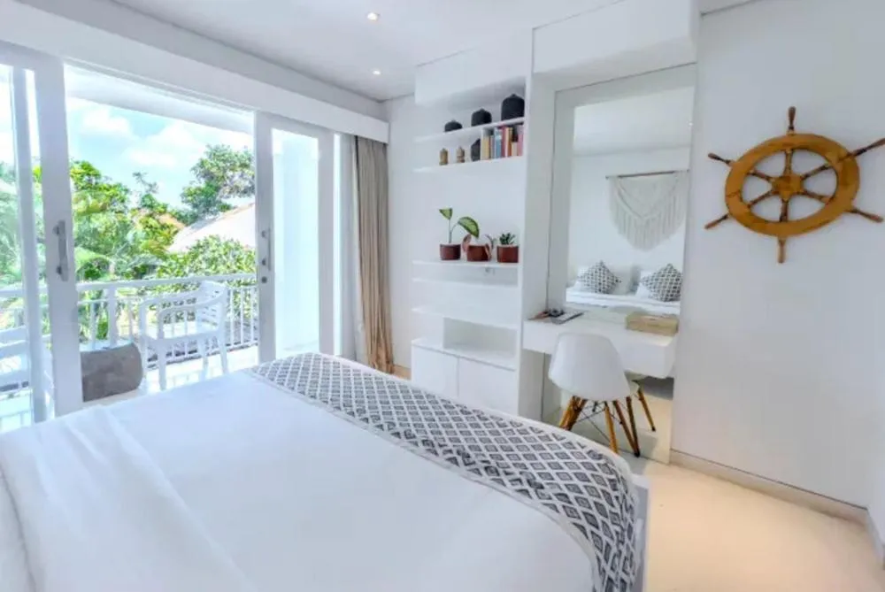 View (from property/room), Bed in The Green Room Seminyak