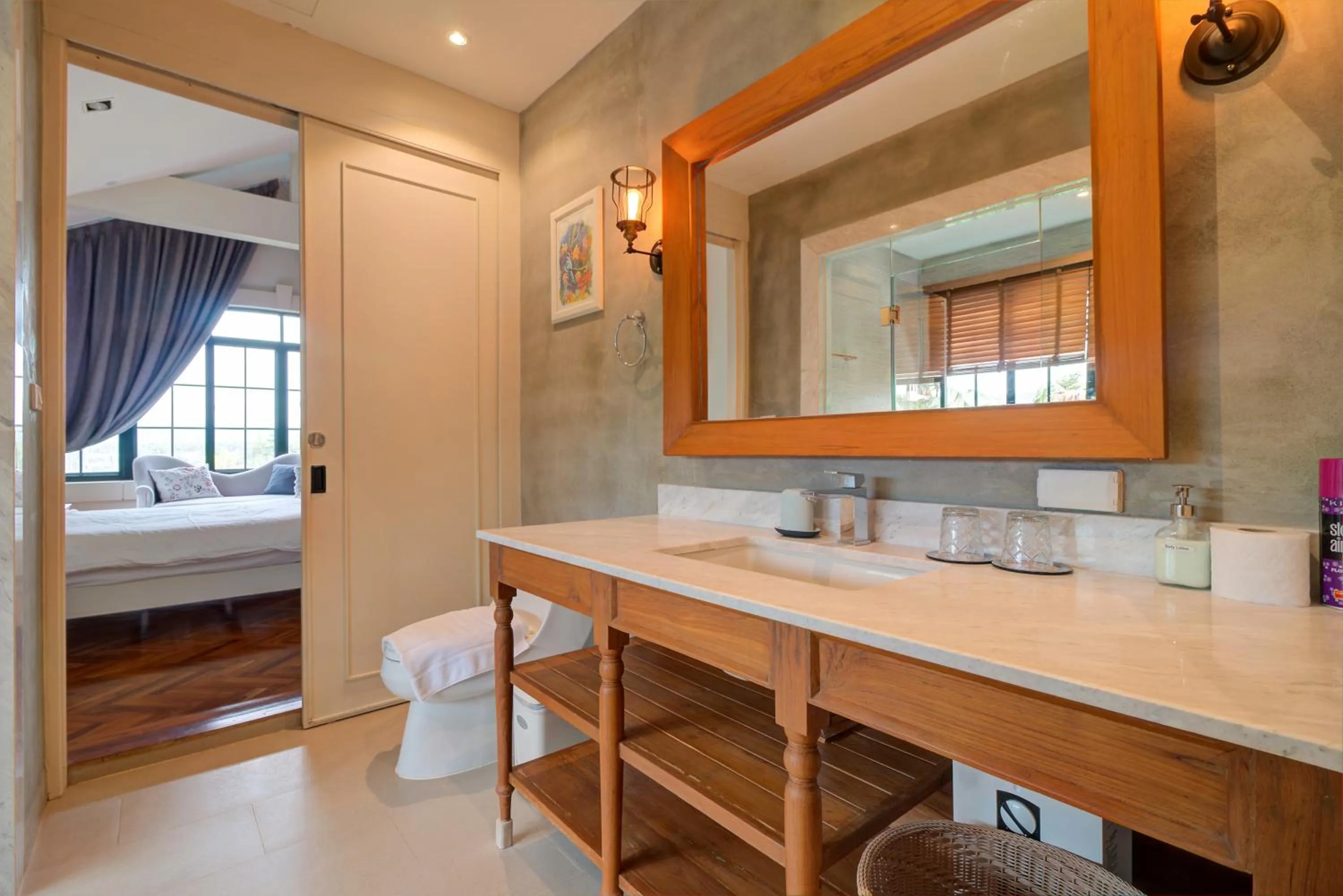 Toilet, Bed in Chateau de Prim Khao Yai