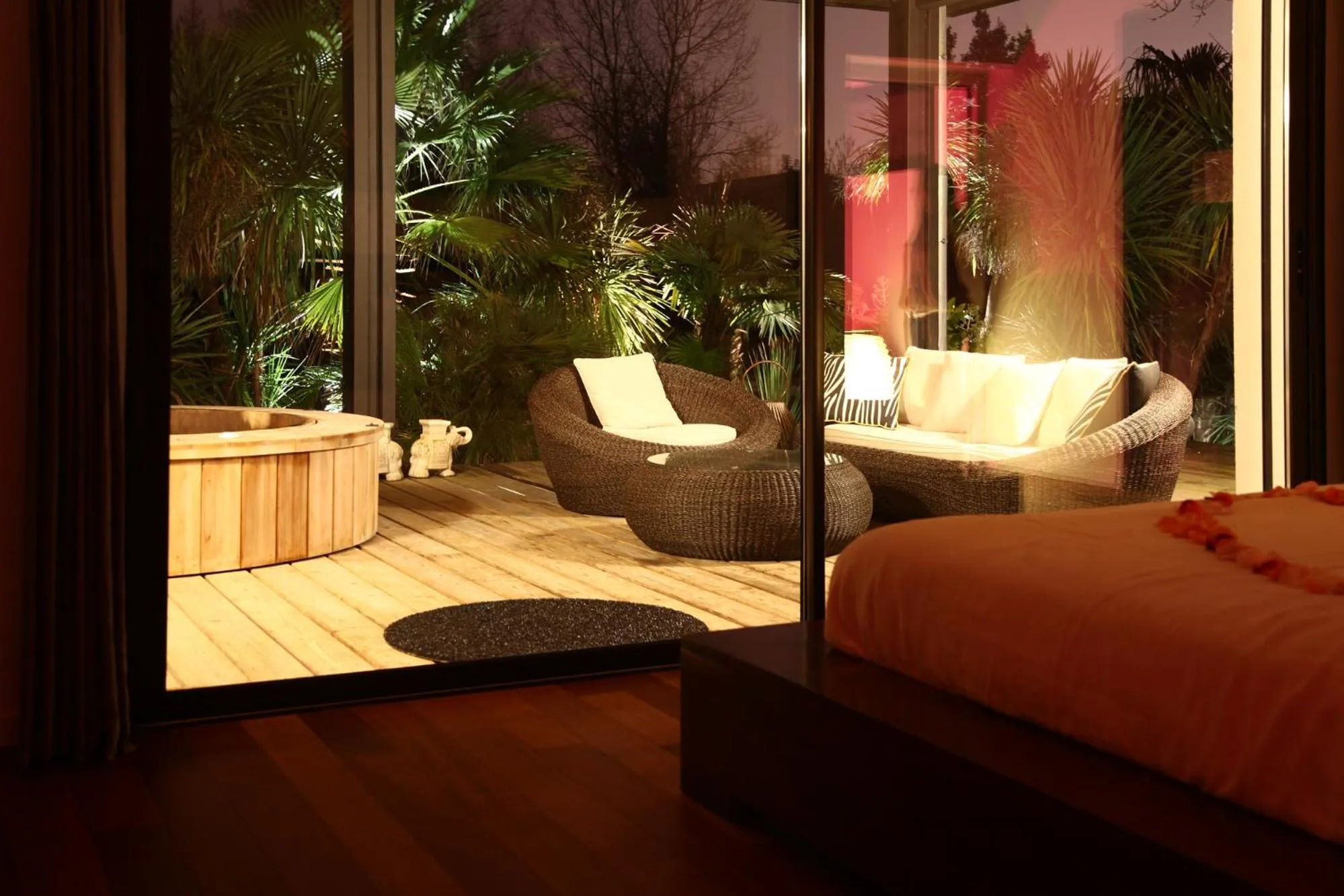 Patio, Bed in Villa Margaux