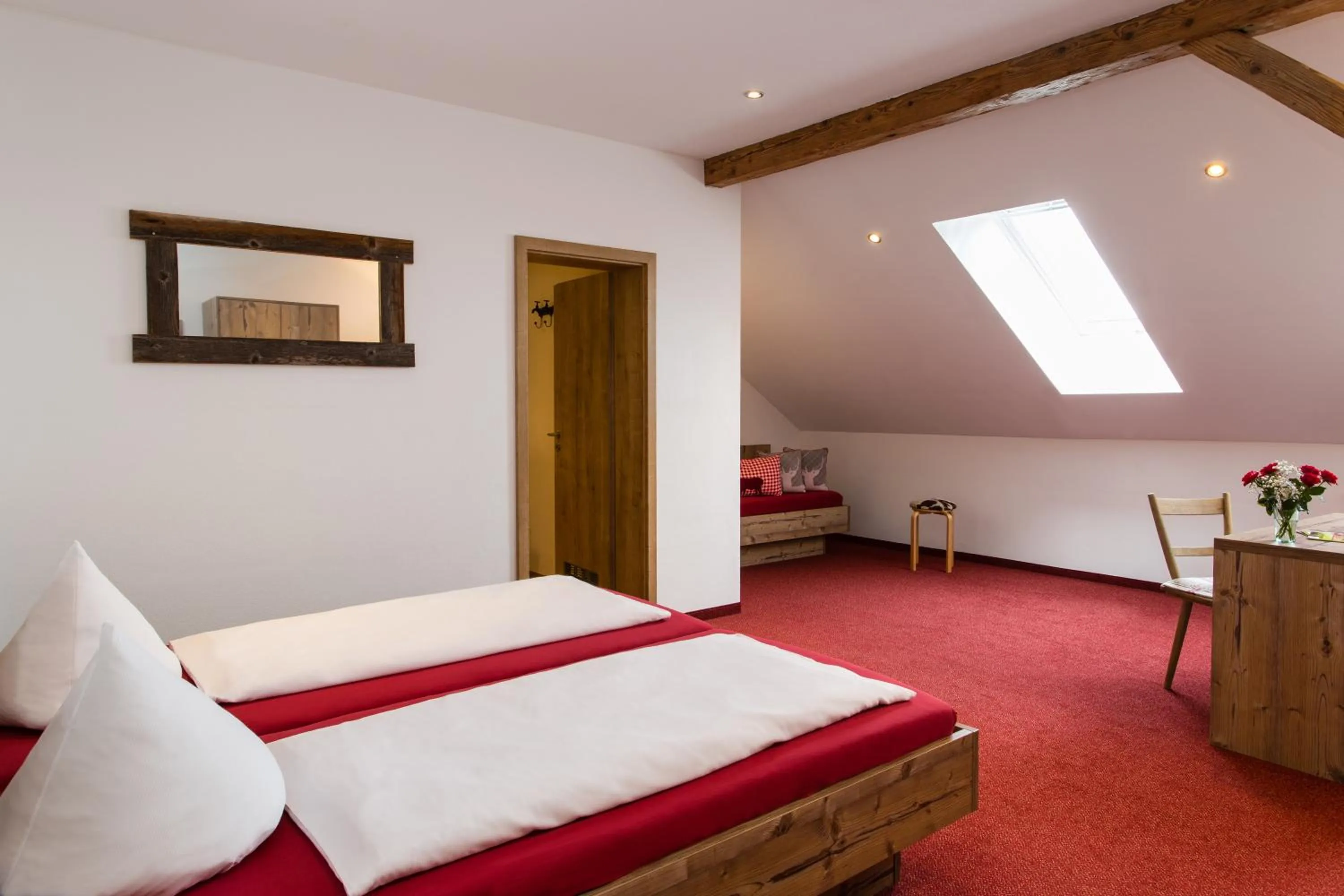 Bathroom, Bed in Gasthof zum Hirsch