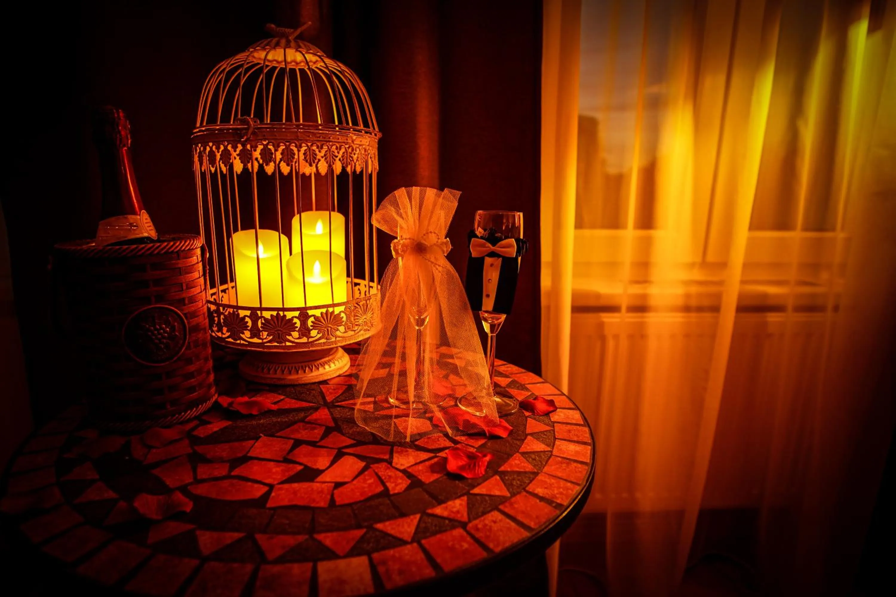 wedding in Hotel Bett und Buch