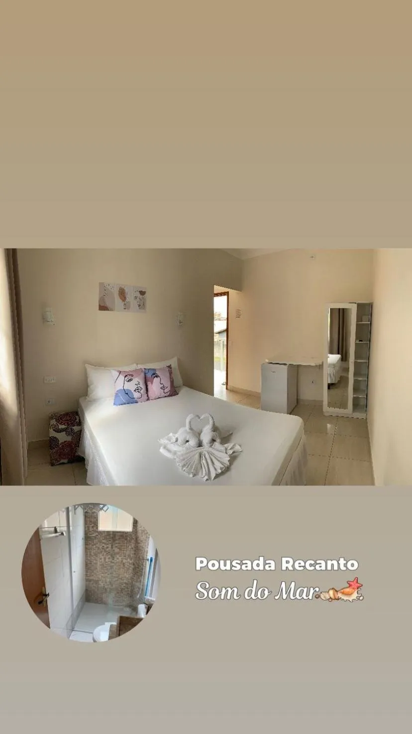 Bed in Pousada Recanto Som do Mar