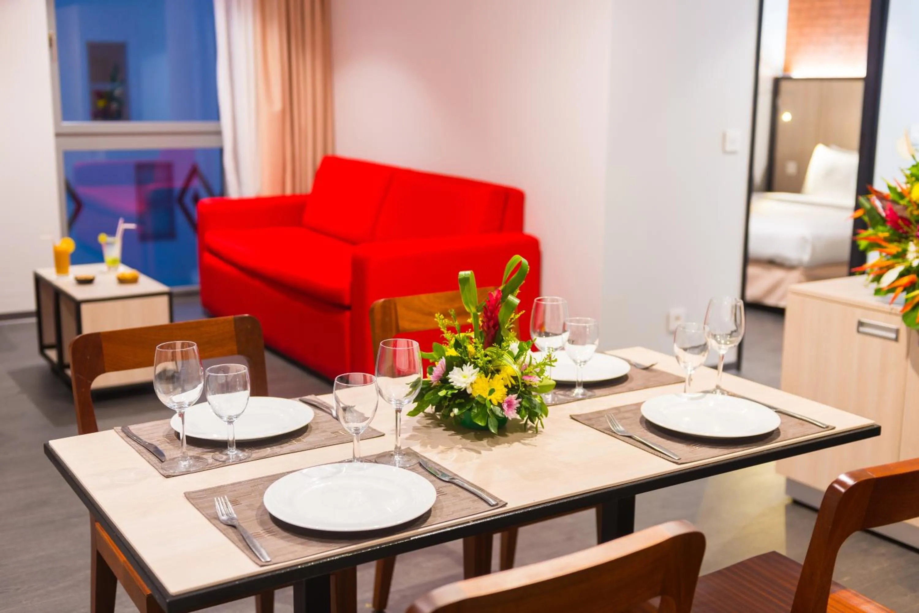 Dining area in ONOMO Hotel Conakry