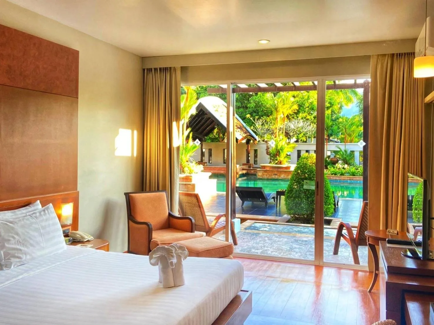 View (from property/room), Bed in Mission Hills Phuket Golf Resort-SHA Extra Plus