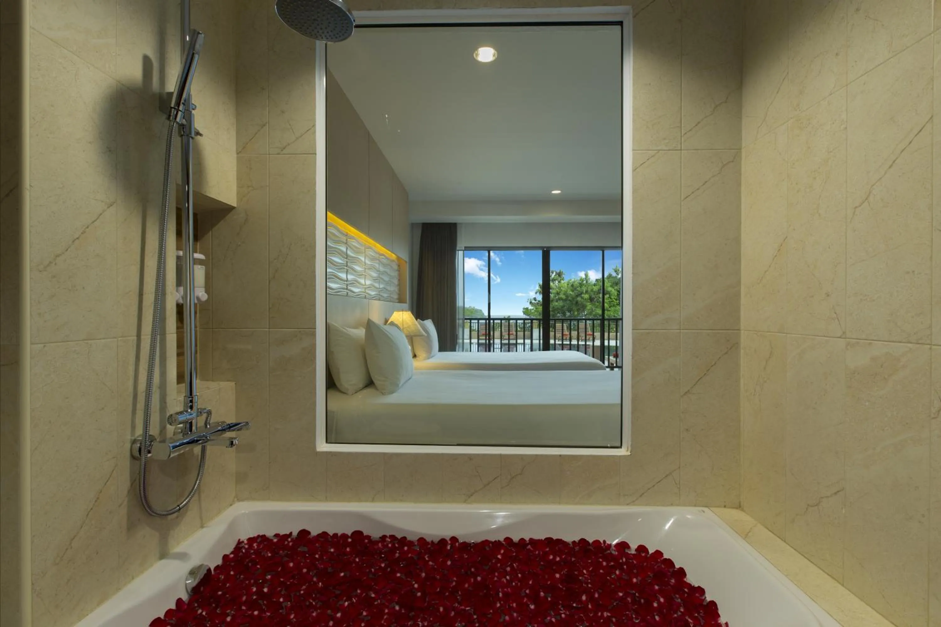 Bathroom, Bed in Chanalai Garden Resort, Kata Beach