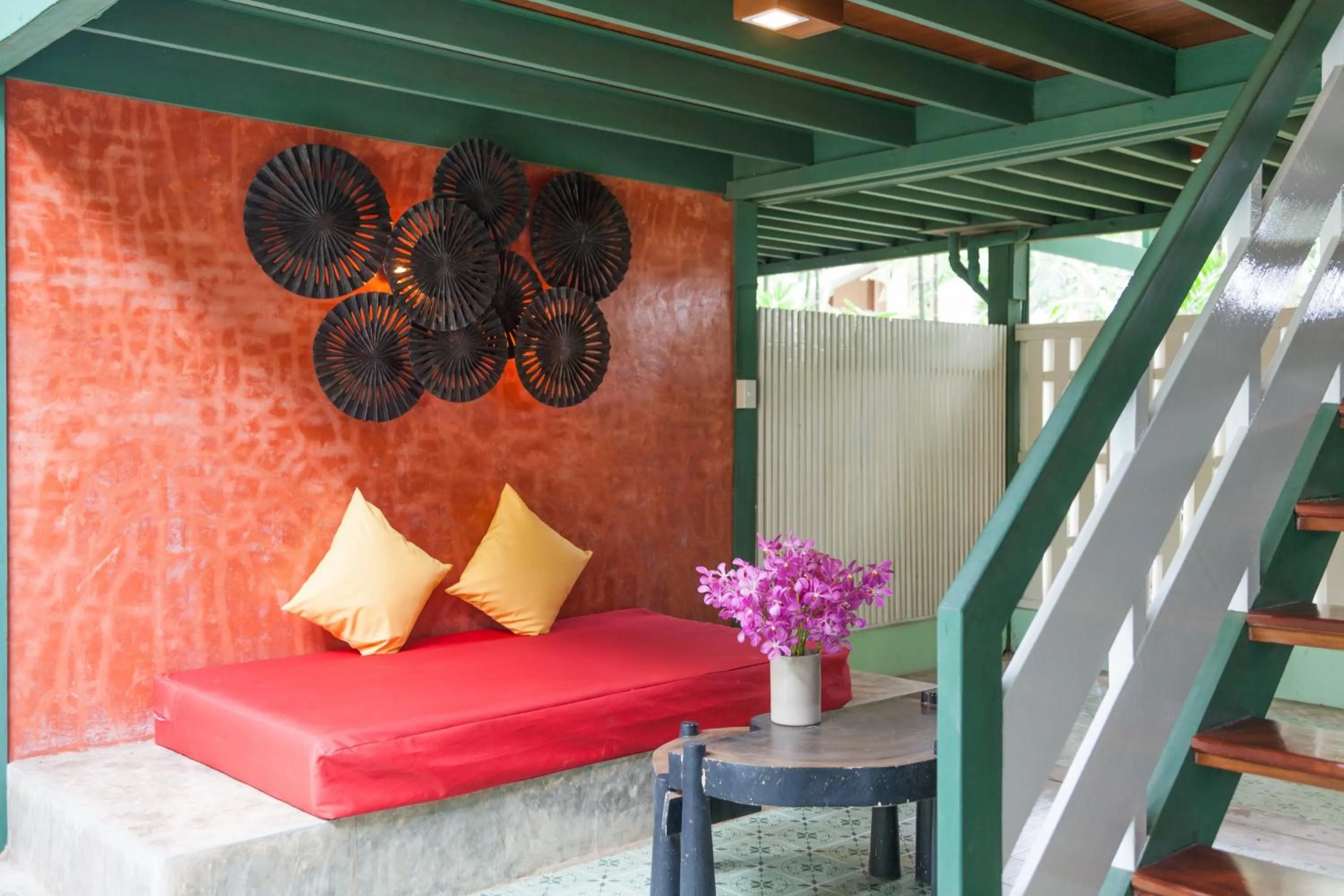 Seating area in Raya Resort Beach front - The Most Green Resort in Cha-am