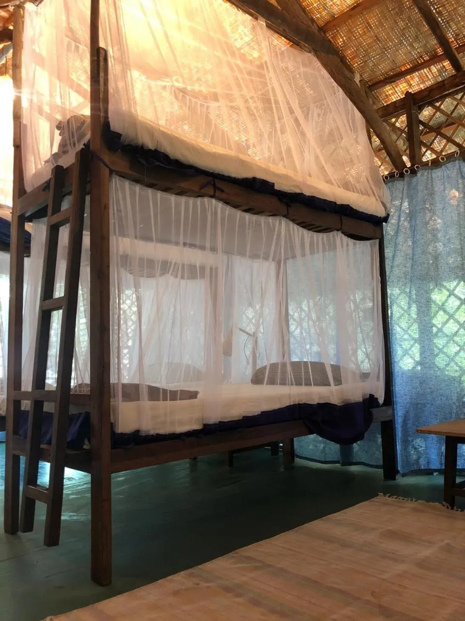 Bed in Bhakti Kutir