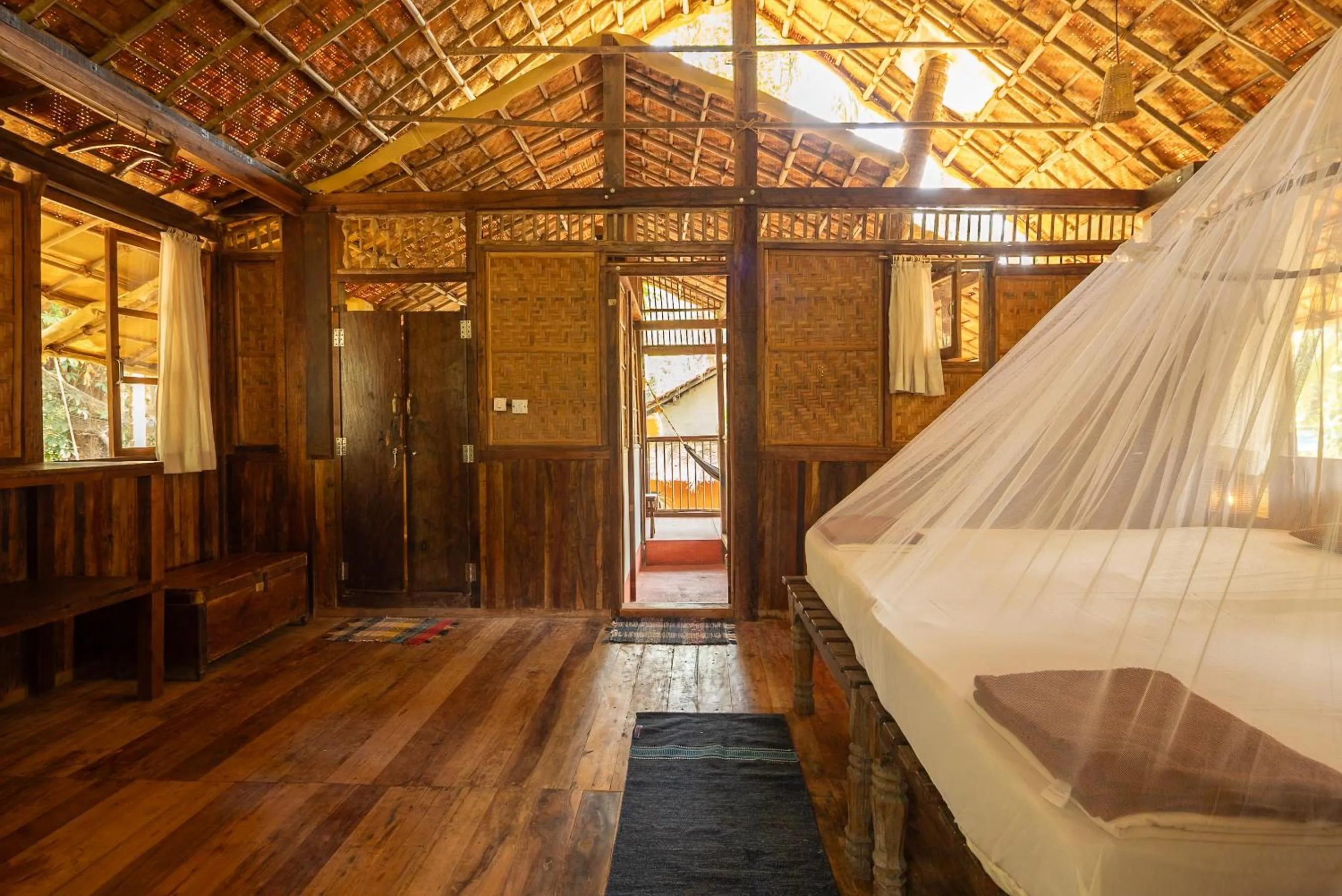 Bed in Bhakti Kutir