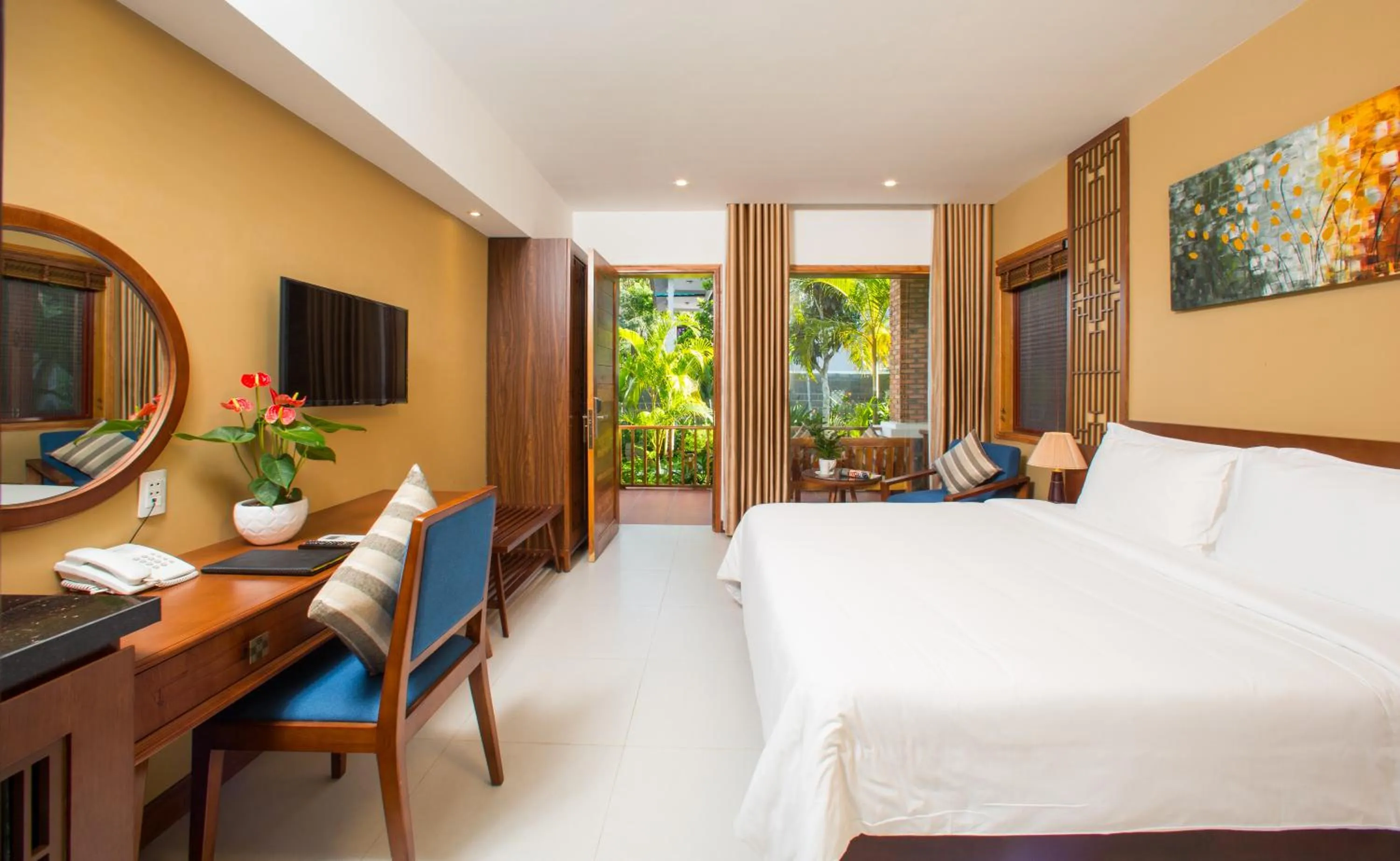 Bed in Nadine Phu Quoc Resort & Spa