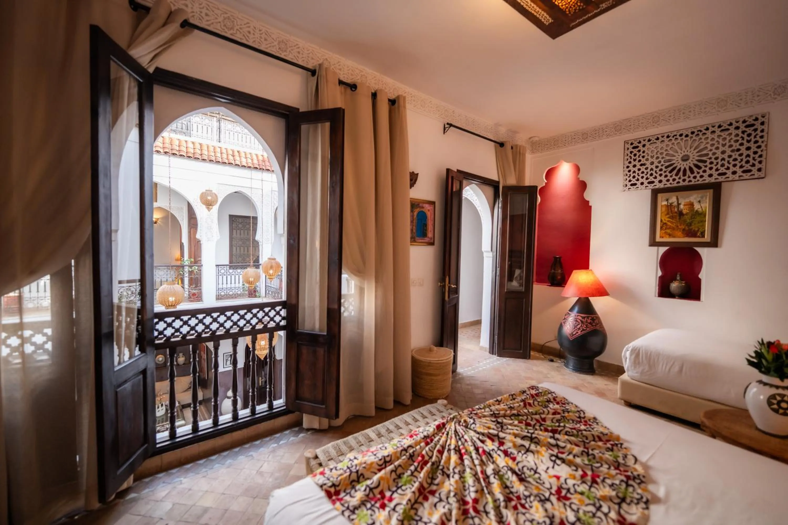 View (from property/room), Bed in Riad La Porte Rouge By La Siredrah