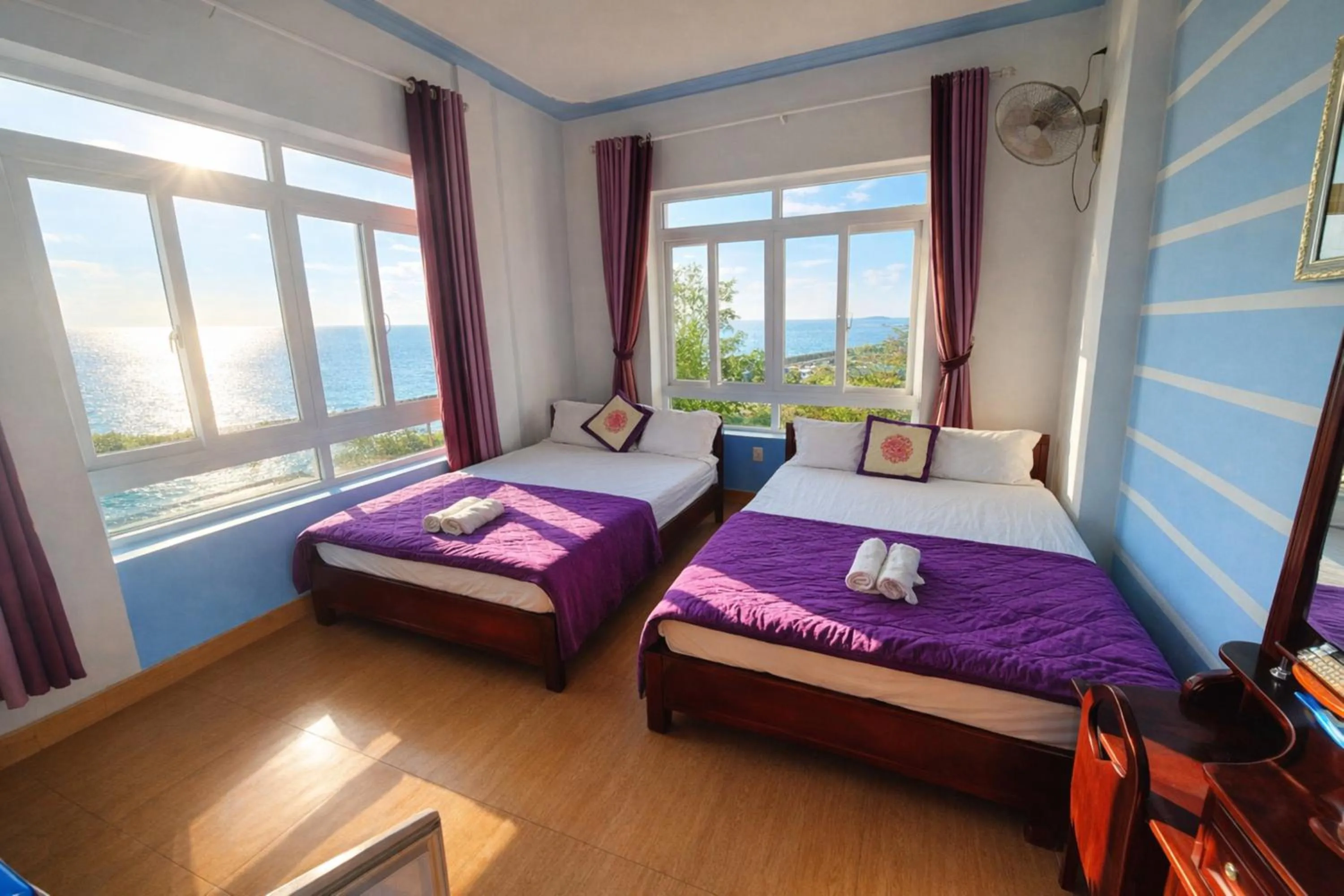 Bed in Thanh Tran Guesthouse Lý Sơn