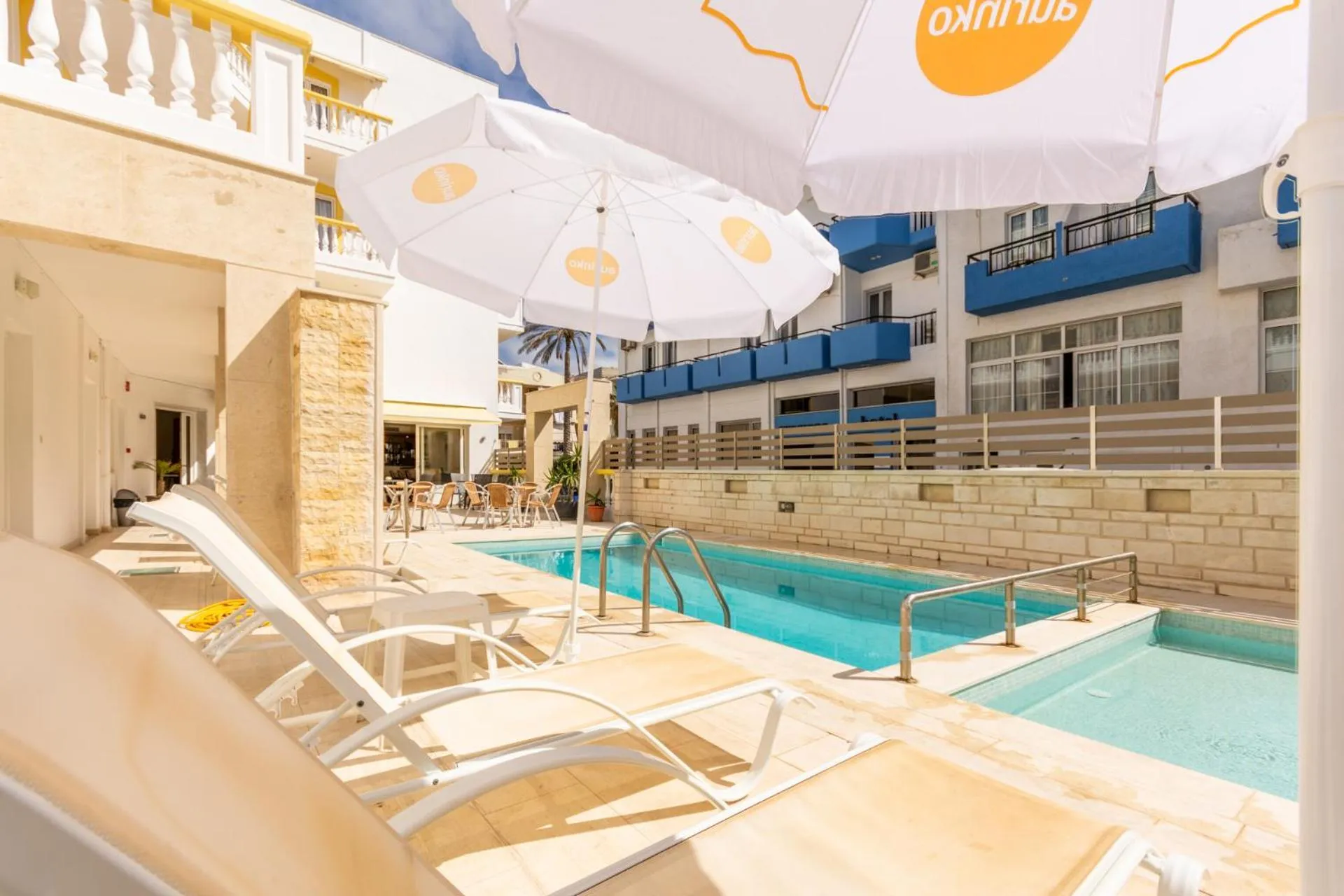 Pool view in Irini Apartments