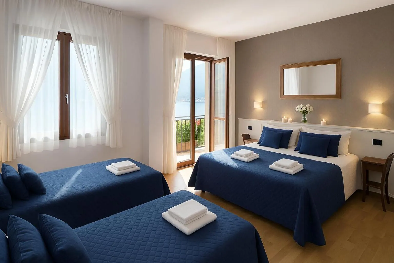 Bed in Hotel Meridiana