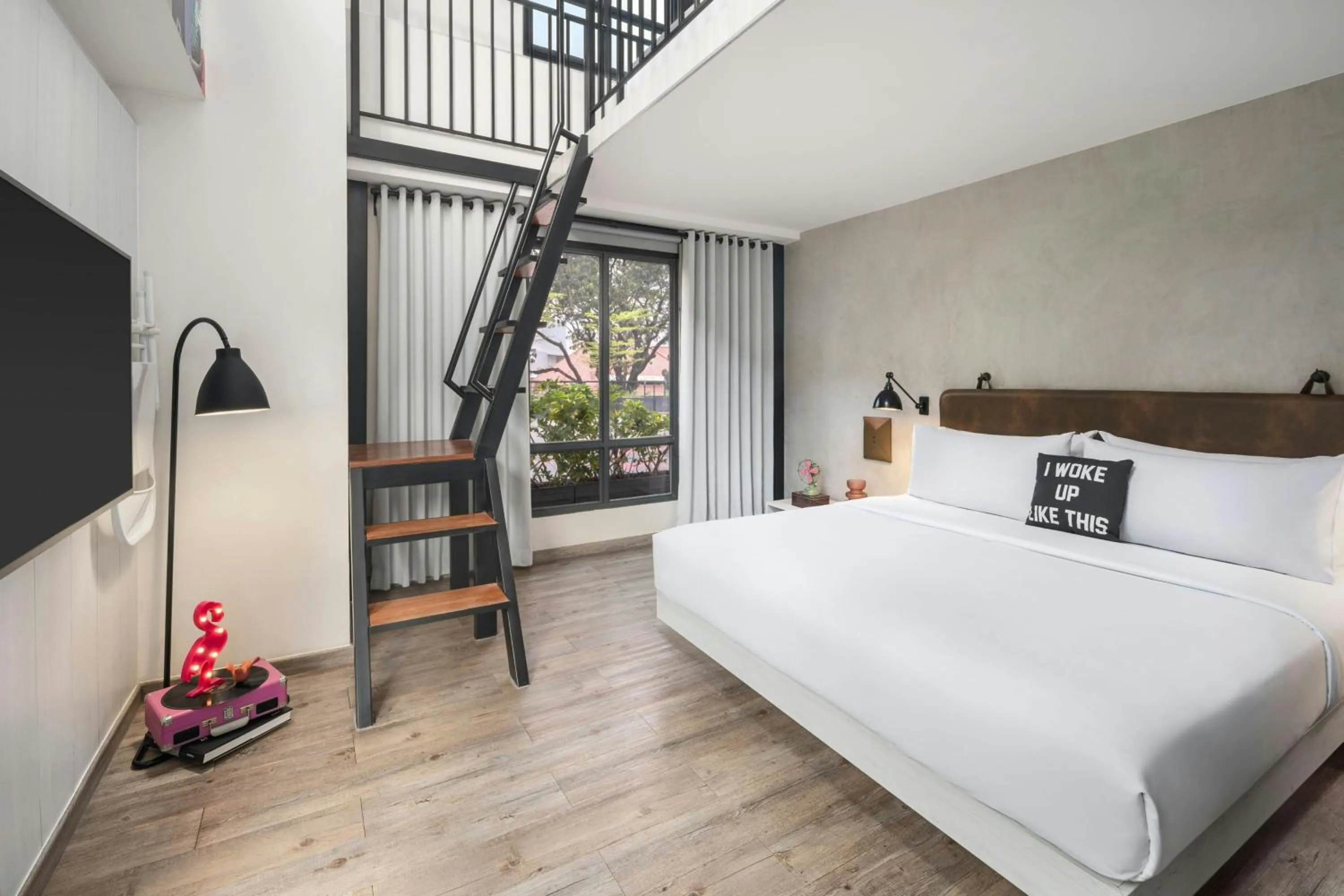 Photo of the whole room, Bed in MOXY Bandung