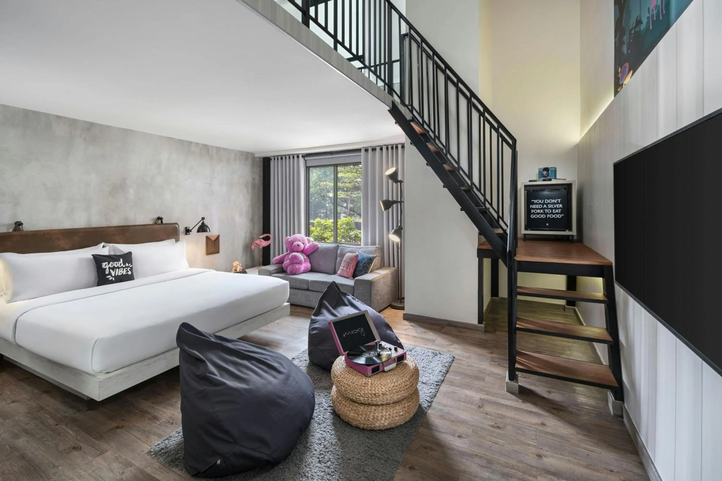 Photo of the whole room, Bed in MOXY Bandung