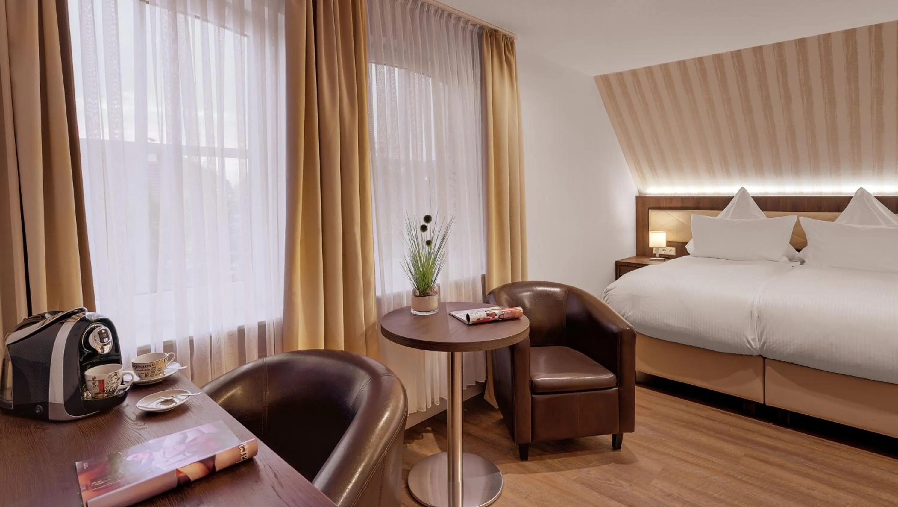 Coffee/tea facilities, Bed in Der Romantik-Hof Greetsiel