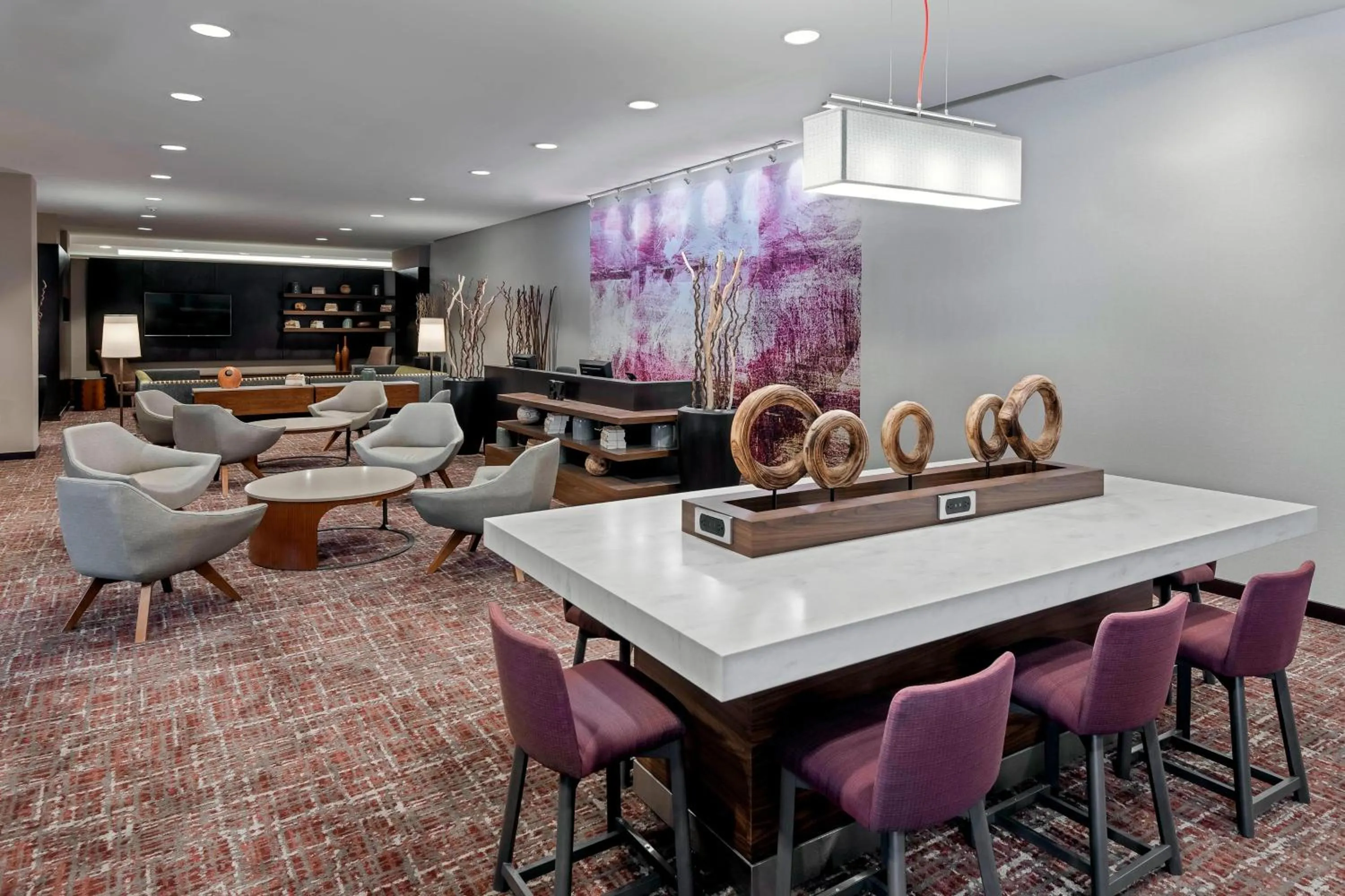 Lobby or reception in Courtyard Fort Wayne Downtown at Grand Wayne Convention Center