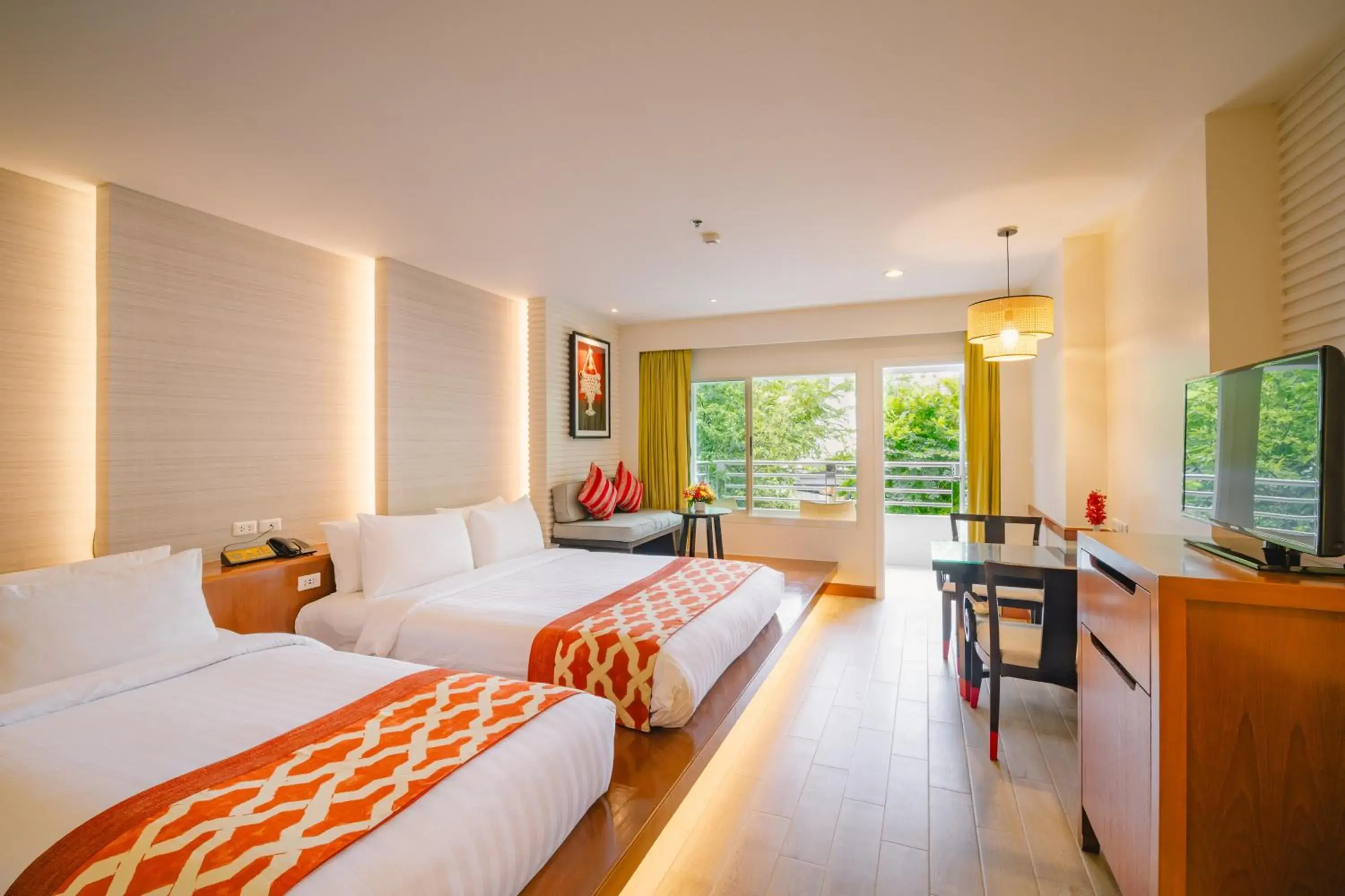 Premier Deluxe 2 Adult 2 Child - Pool View 1 Queen 1 Single in The Royal Paradise Hotel & Spa - SHA Extra Plus Premier Deluxe 2 Adult 2 Child - Pool View 1 Queen 1 Single in The Royal Paradise Hotel & Spa - SHA Extra Plus