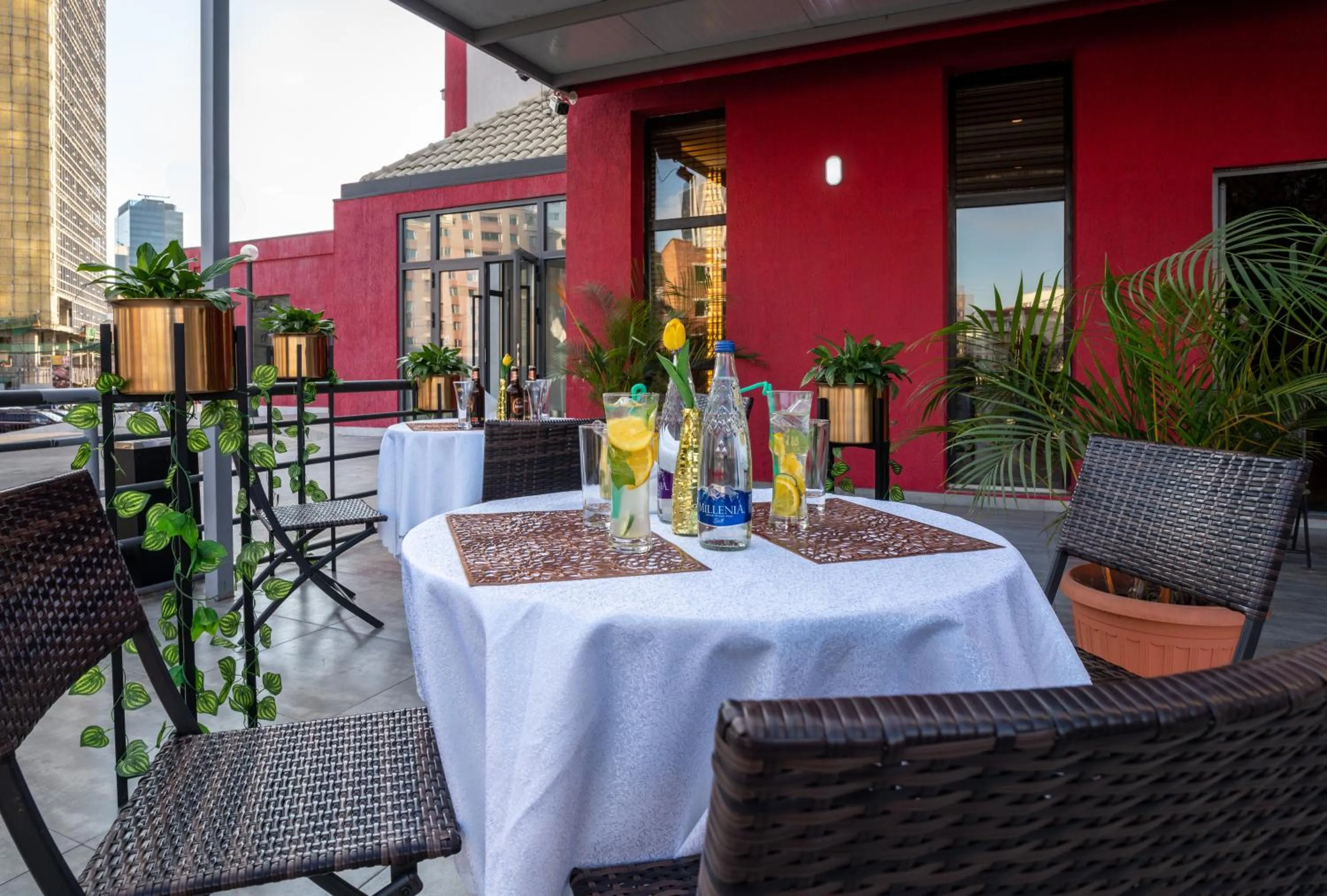 Patio in Edelweiss Art Hotel