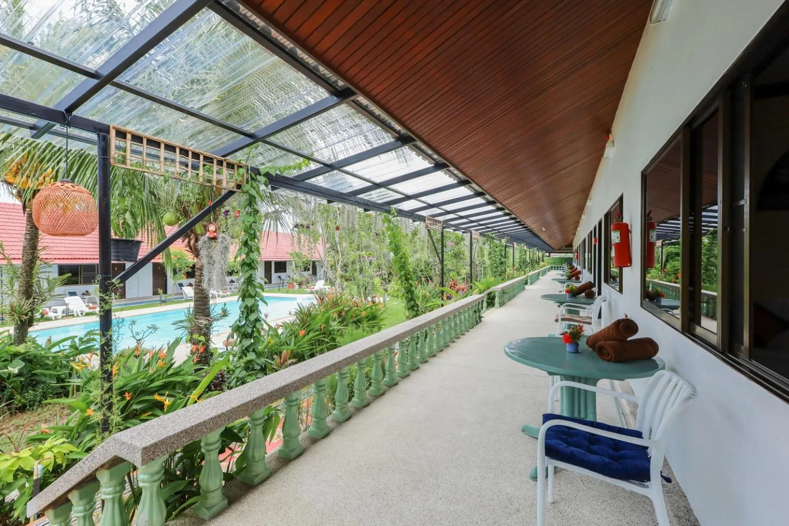 Pool view in The Golddiggers Resort