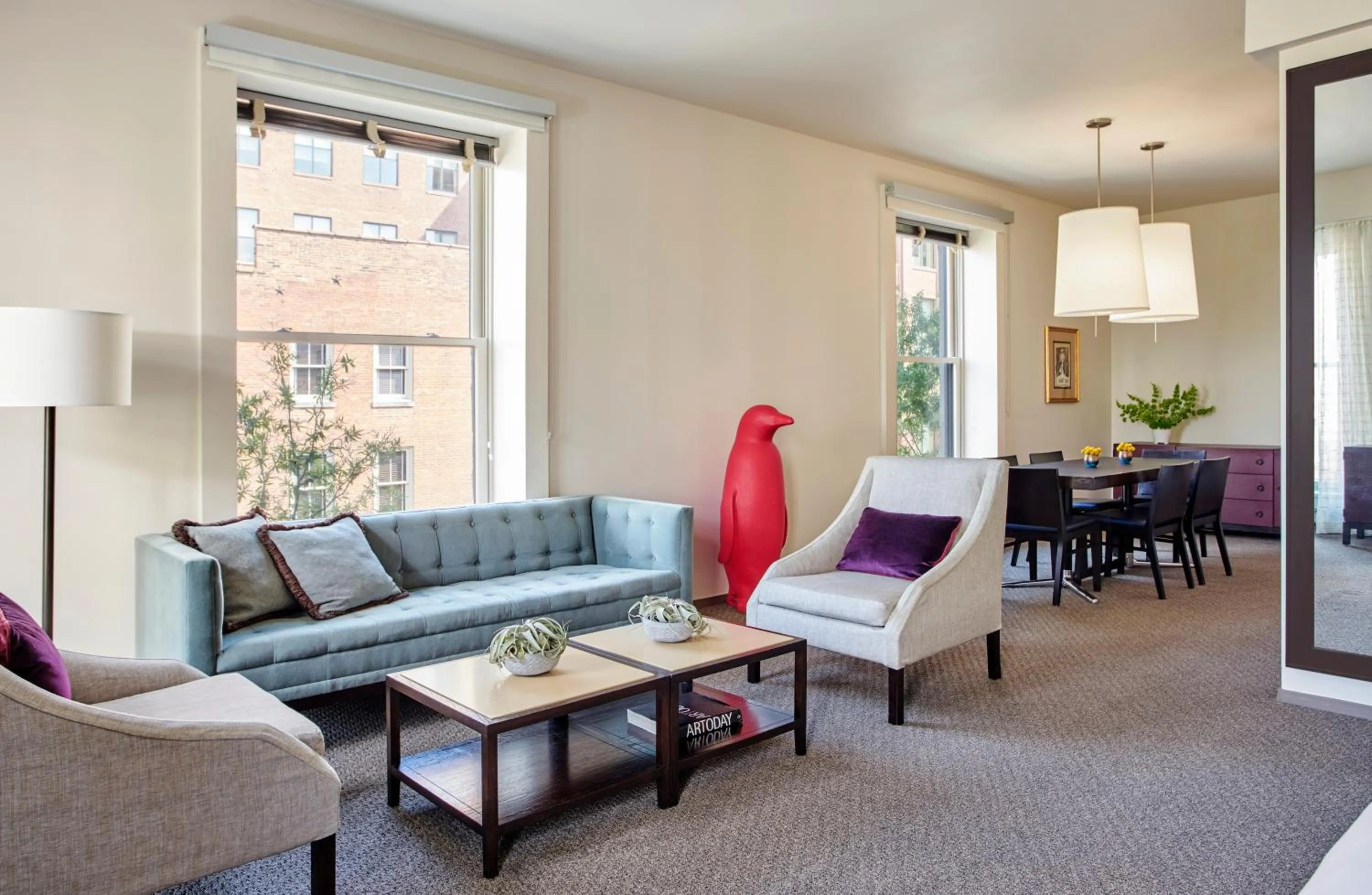 Seating area in 21c Museum Hotel Louisville