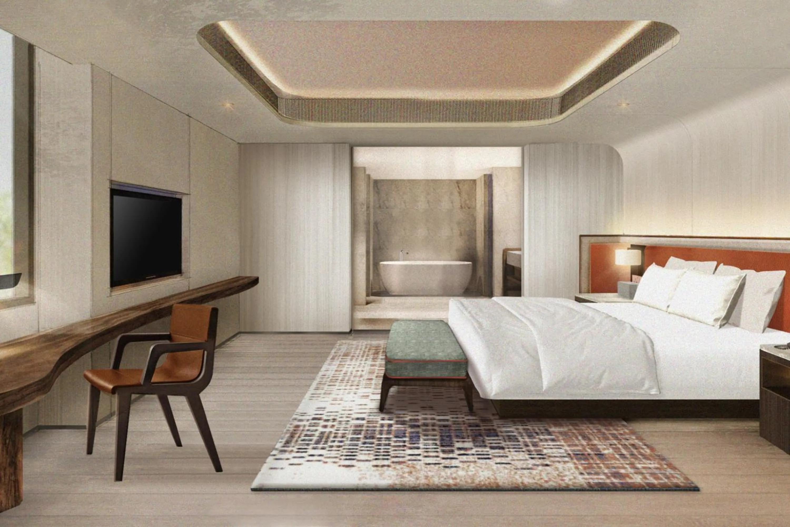 Bed in DoubleTree by Hilton Bangkok Ploenchit